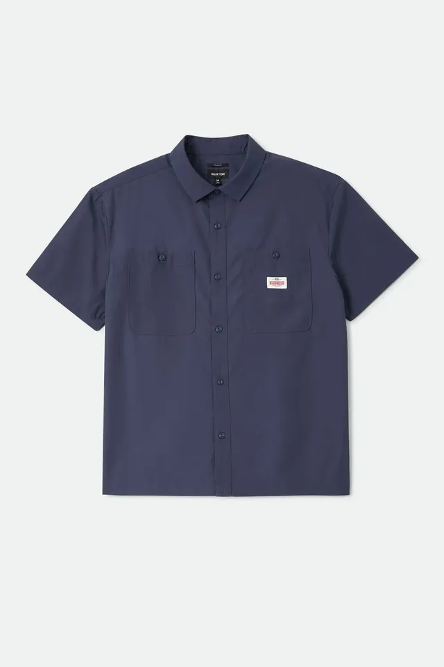 brixton-trademark-kurzarm-hemd-washed-navy-twill image 1