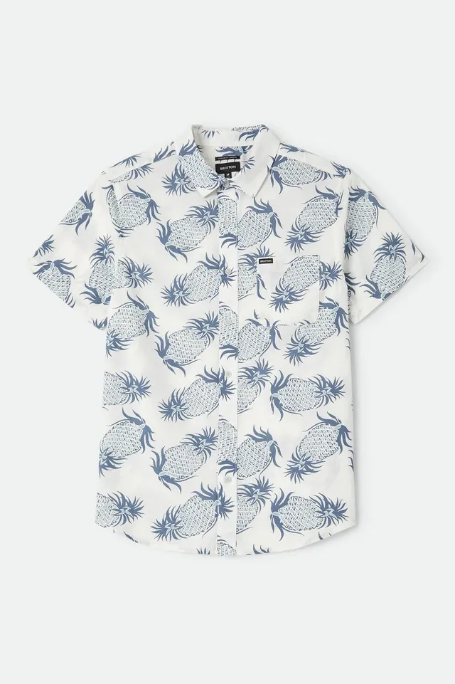 brixton-charter-print-shirt-off-white-pineapple-kurzarmhemd image 1