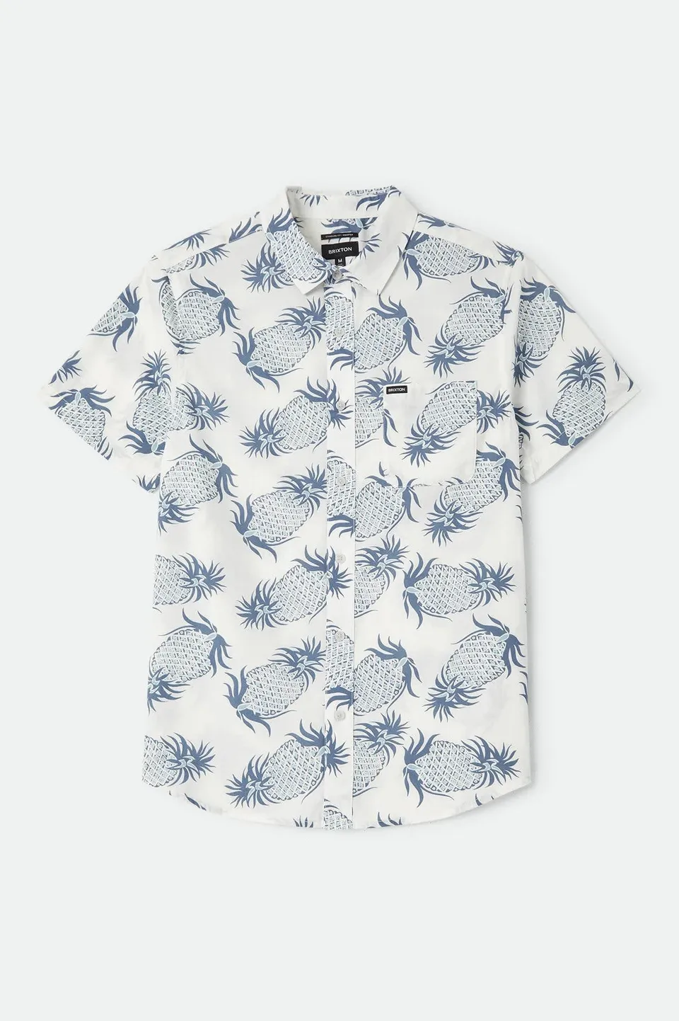 brixton-charter-print-shirt-off-white-pineapple-kurzarmhemd image 1