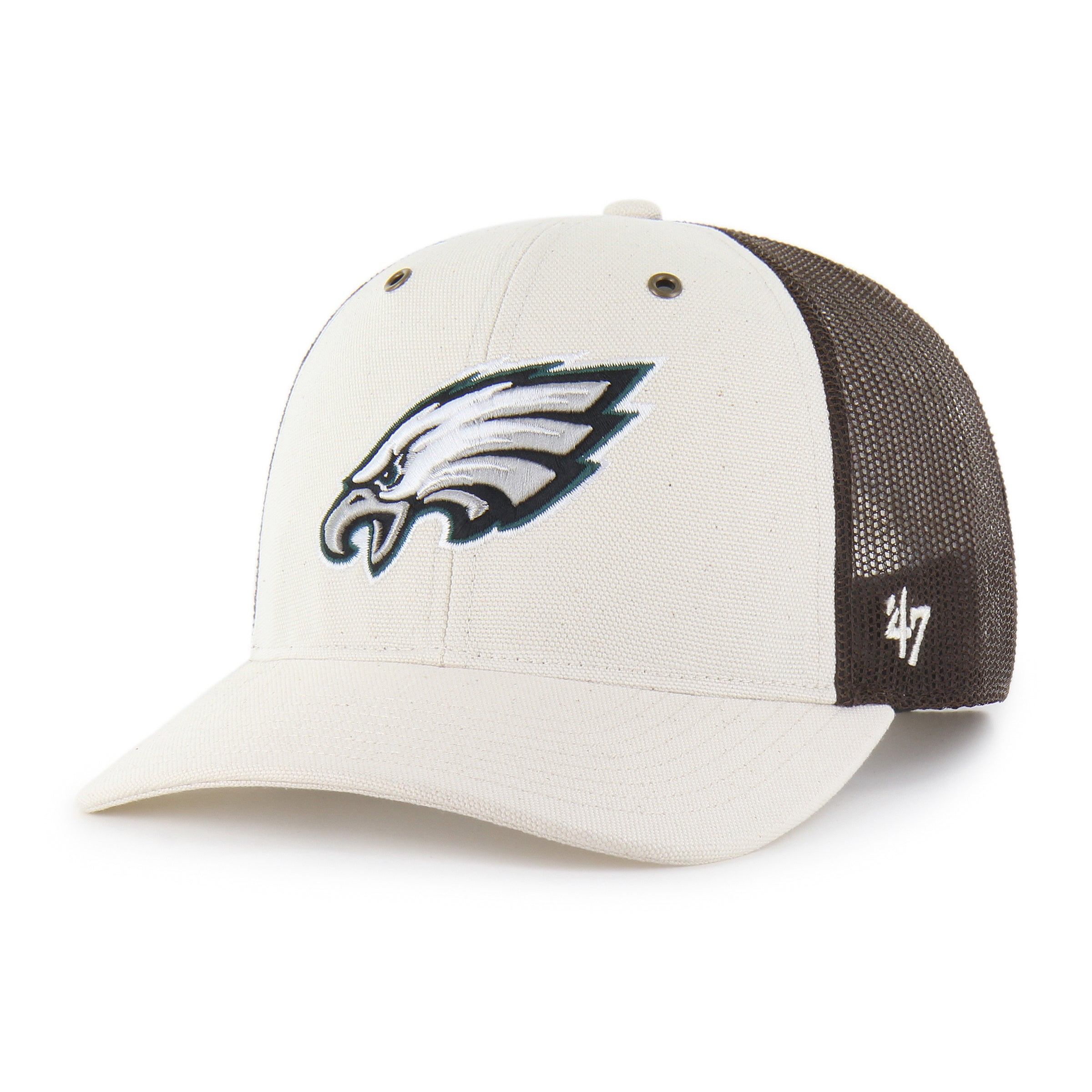 47-philadelphia-eagles-carhartt-undyed-trucker-cap-natural image 1