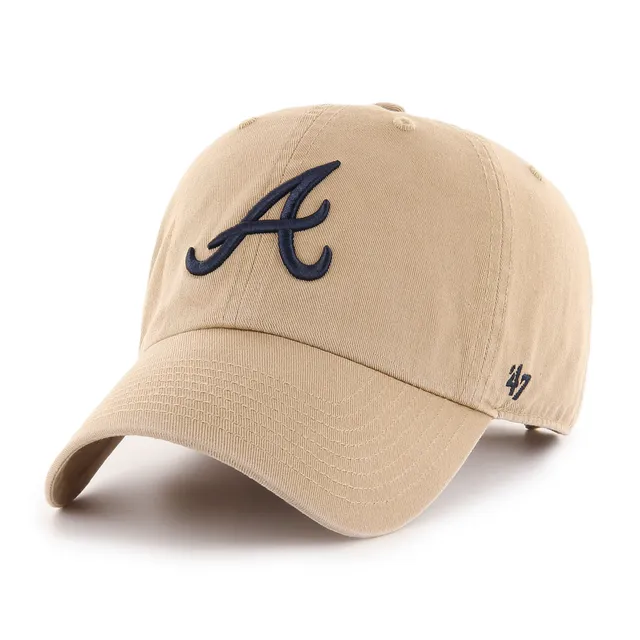 47-brand-47-clean-up-atlanta-braves-cap-khaki-osf image 1