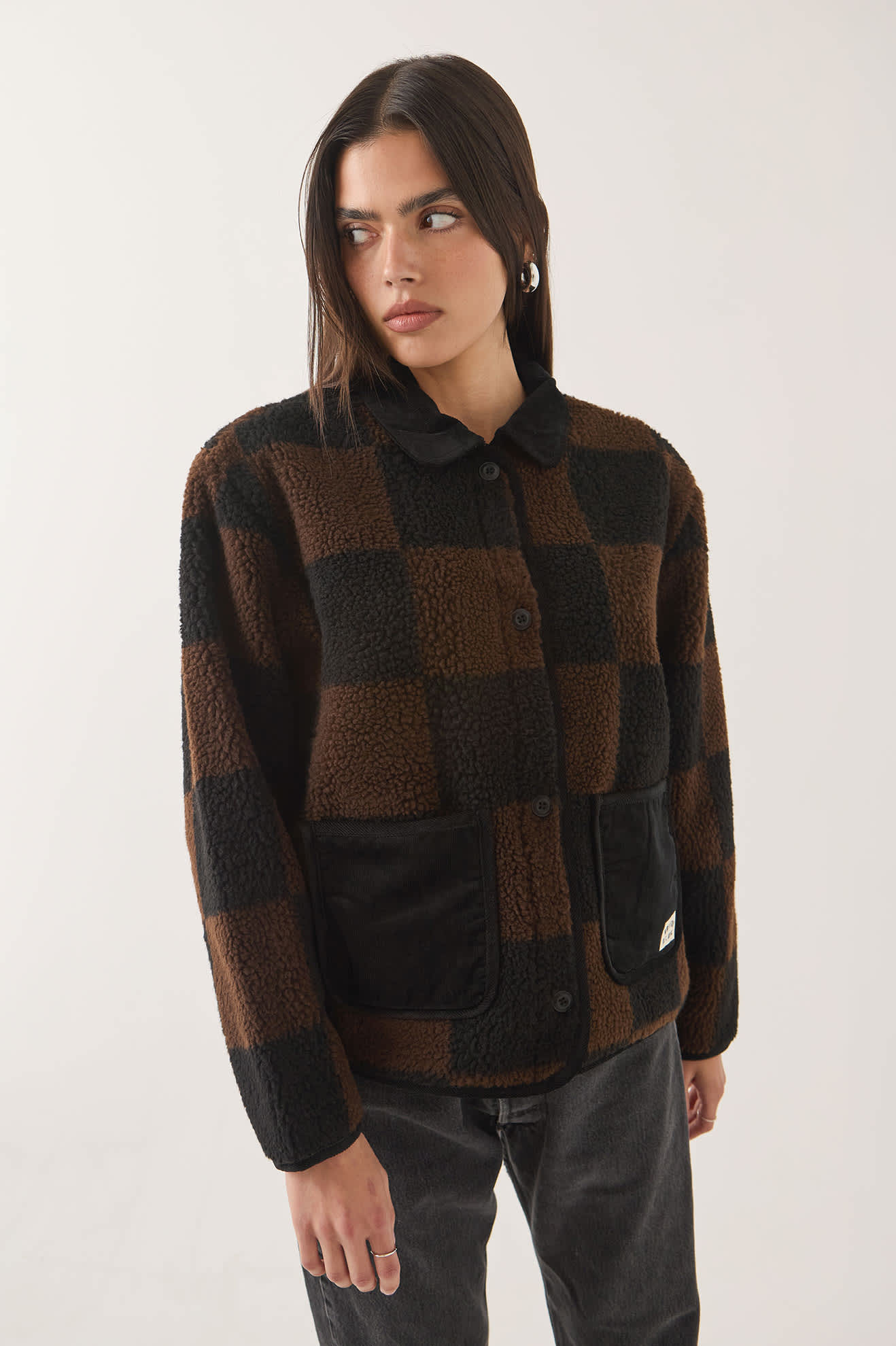 brixton-delilah-quilted-jacke-schwarz-braun-wattiert image 1
