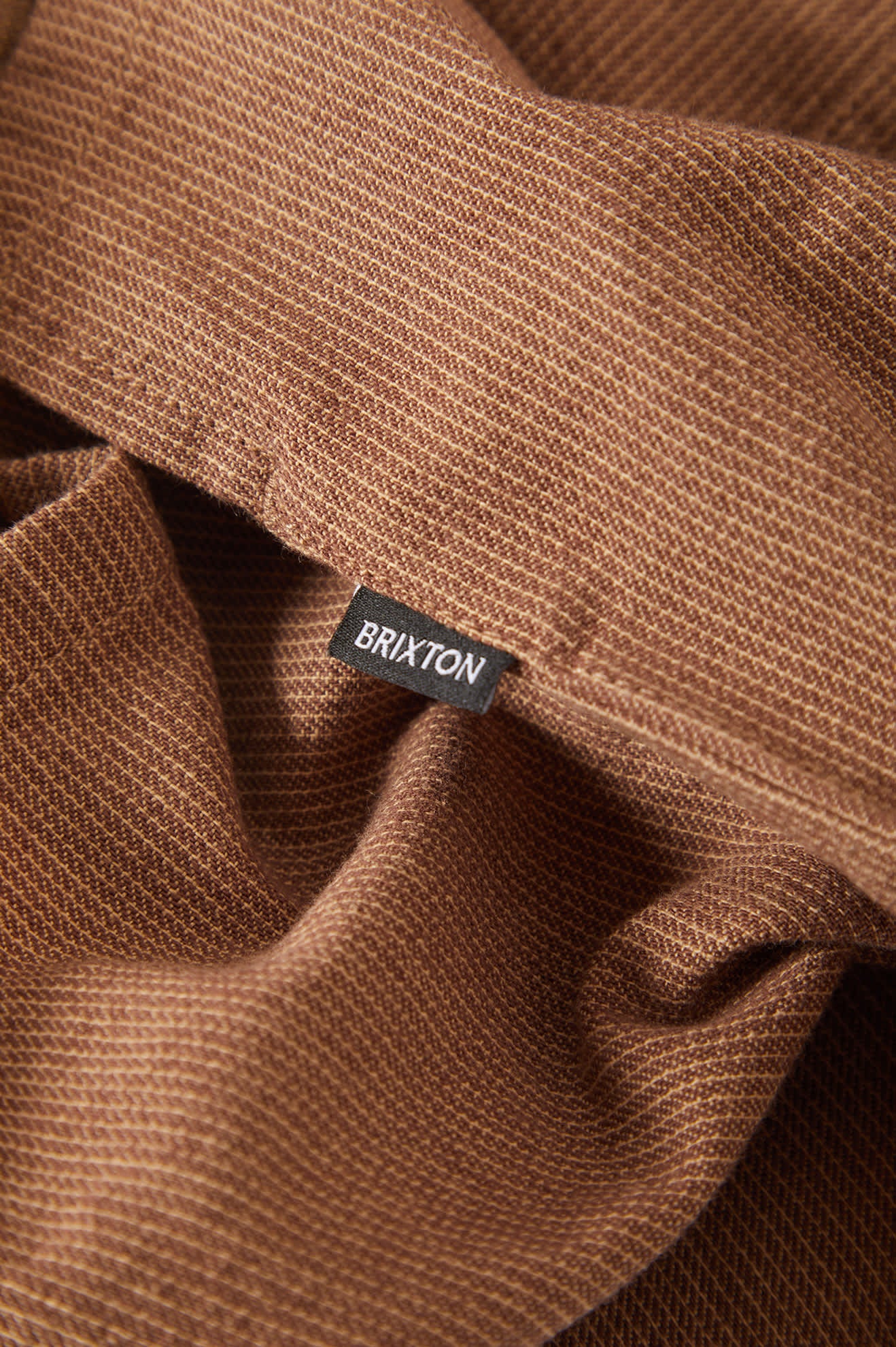 brixton-brakeman-kurzarmhemd-brown-tan-stripe-zip image 8