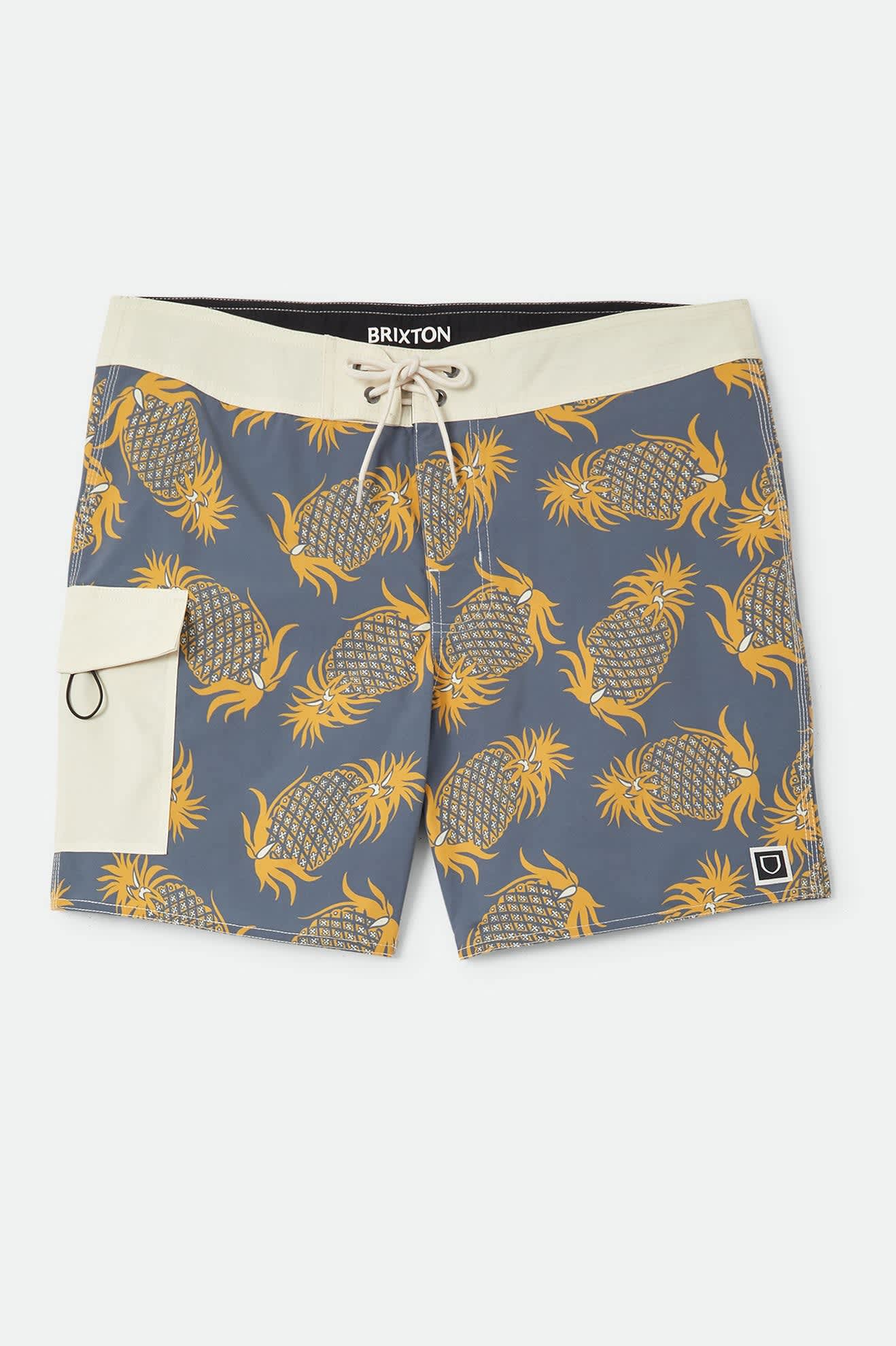 brixton-classic-trunk-17-boardshorts-grey-pineapple image 1