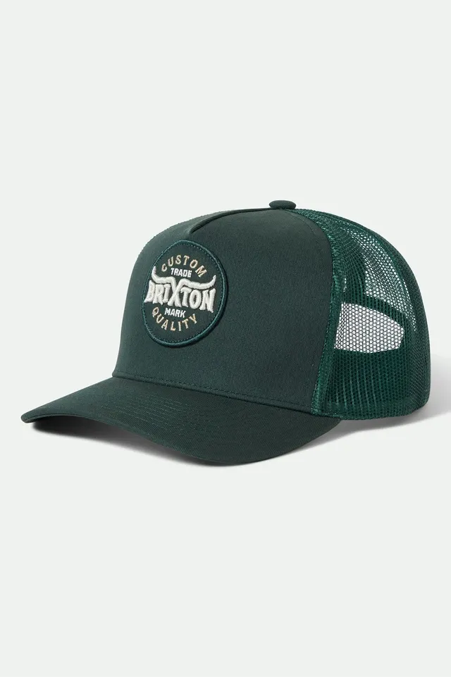 brixton-gibson-netplus-trucker-cap-deep-forest-patch image 1