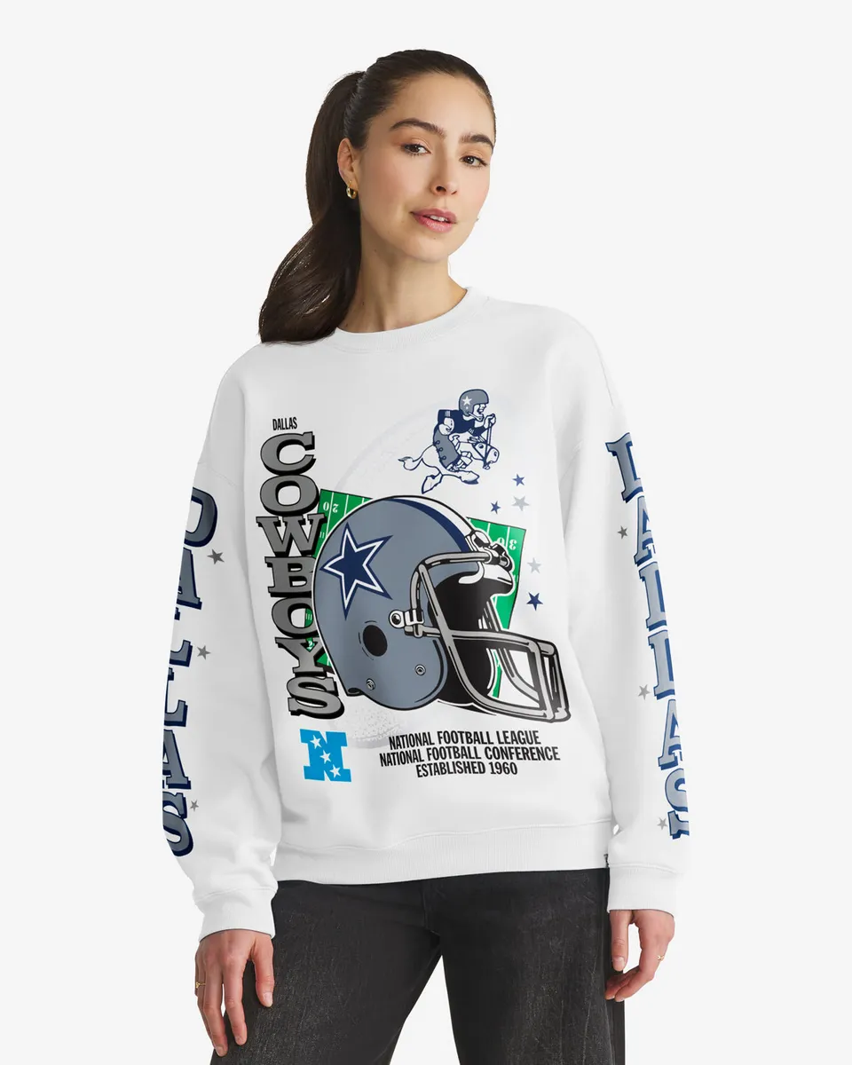 47-brand-headline-crew-cowboys-sweatshirt-white-wash image 1