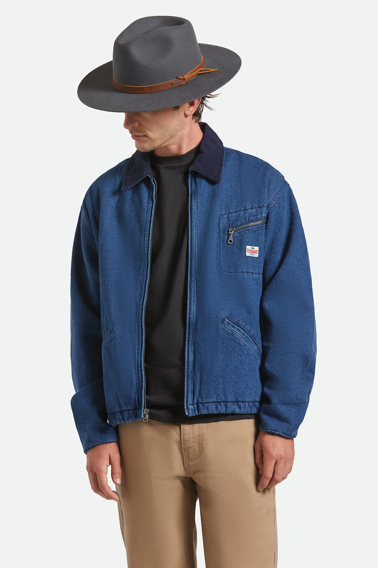 brixton-hawkins-wthr-guard-cowboyhut-asphalt-brown-wollfilz image 2