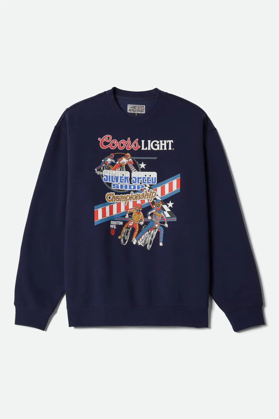 brixton-coors-light-berm-crew-sweatshirt-navy image 1
