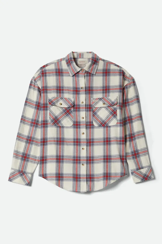 brixton-bowery-vintage-overshirt-damen-off-white-flanell image 1