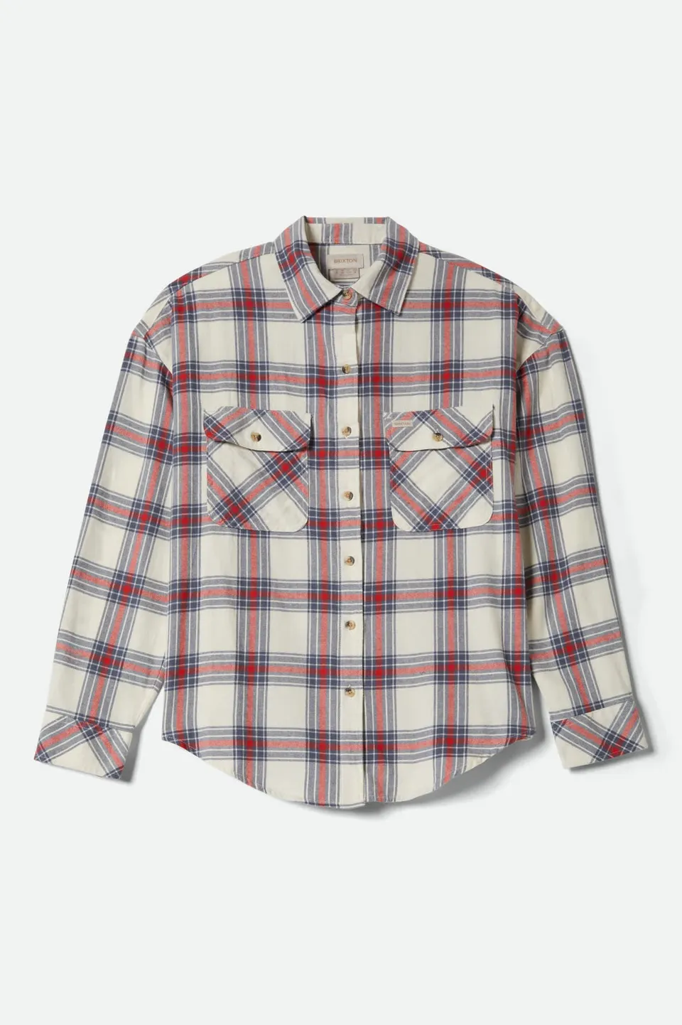 brixton-bowery-vintage-overshirt-damen-off-white-flanell image 1