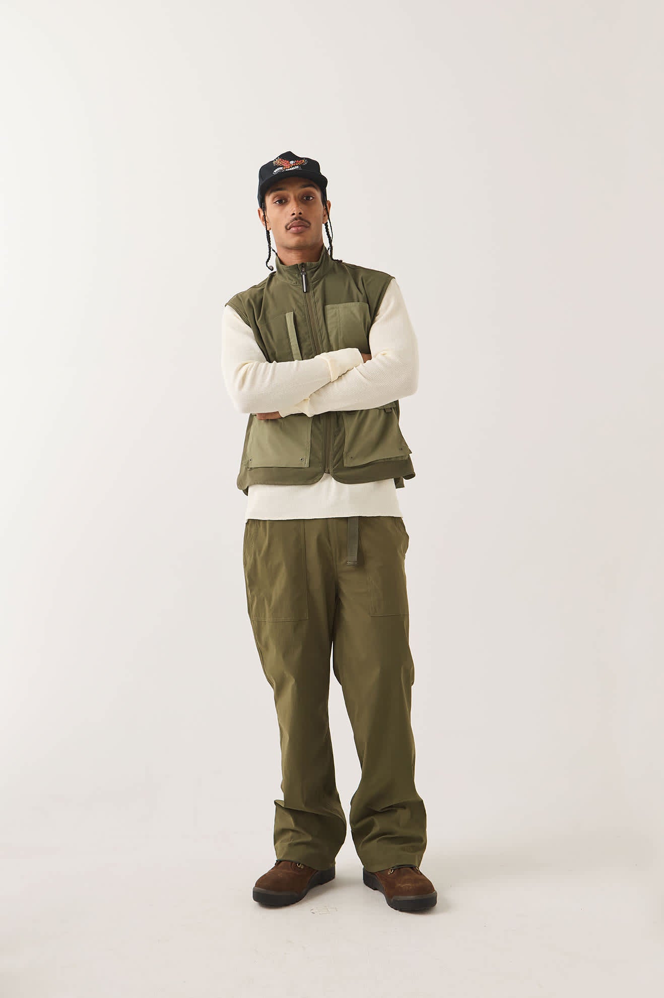 brixton-journey-utility-pant-dark-olive-nylon image 4