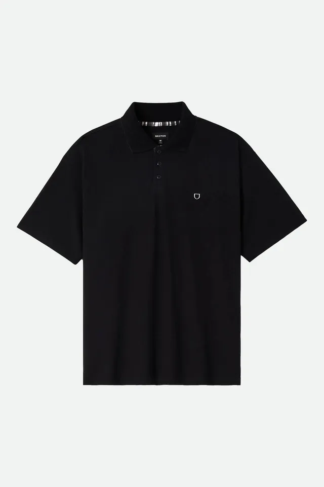 brixton-anton-short-sleeve-polo-black-baumwollpolo image 1
