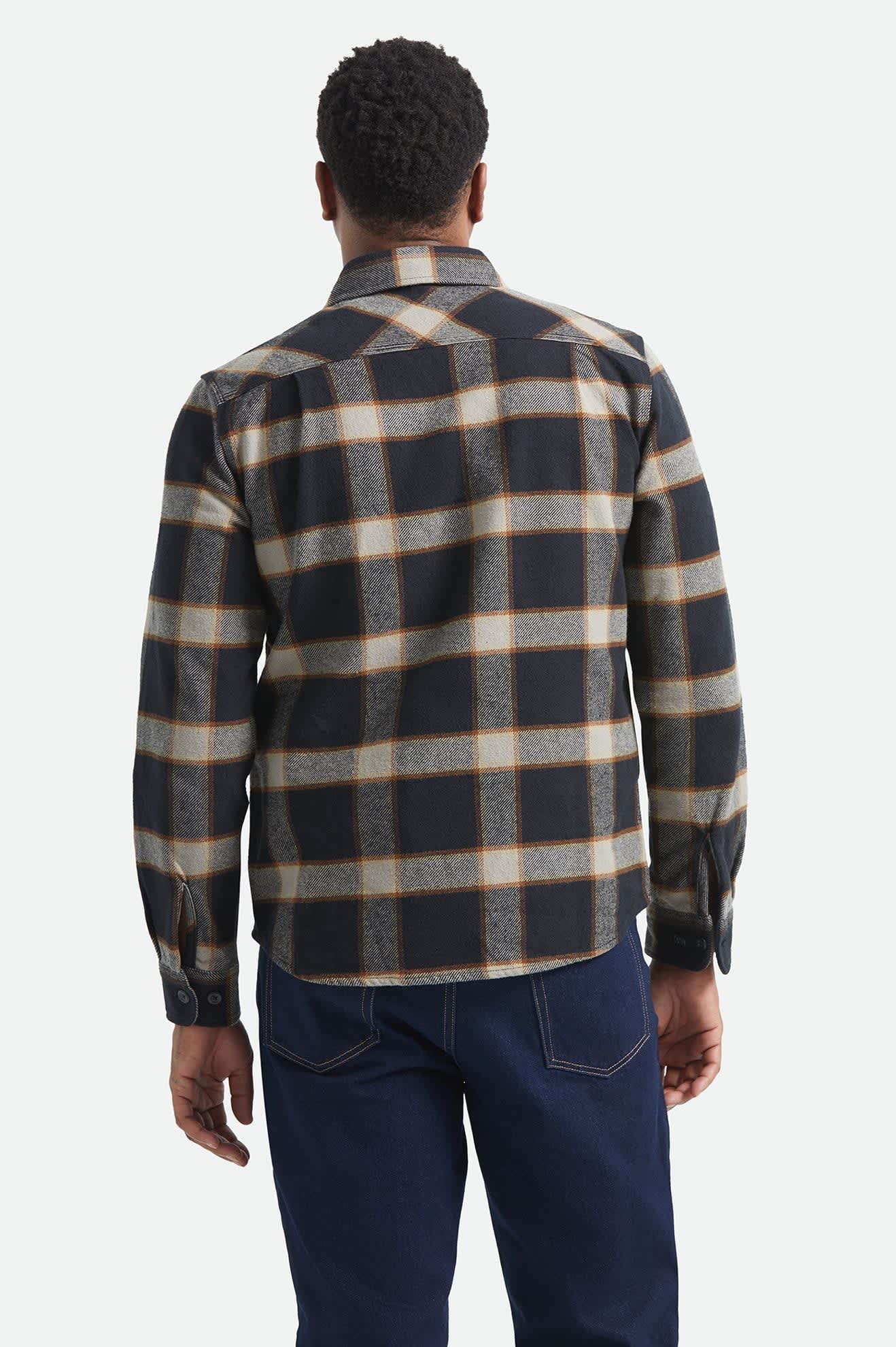 brixton-bowery-flannel-herren-flanellhemd-black-cream image 4