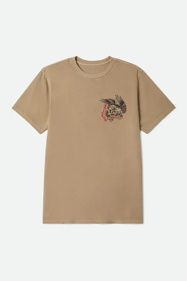 brixton-wolcott-t-shirt-timeless-taupe-worn-wash-herren image 1