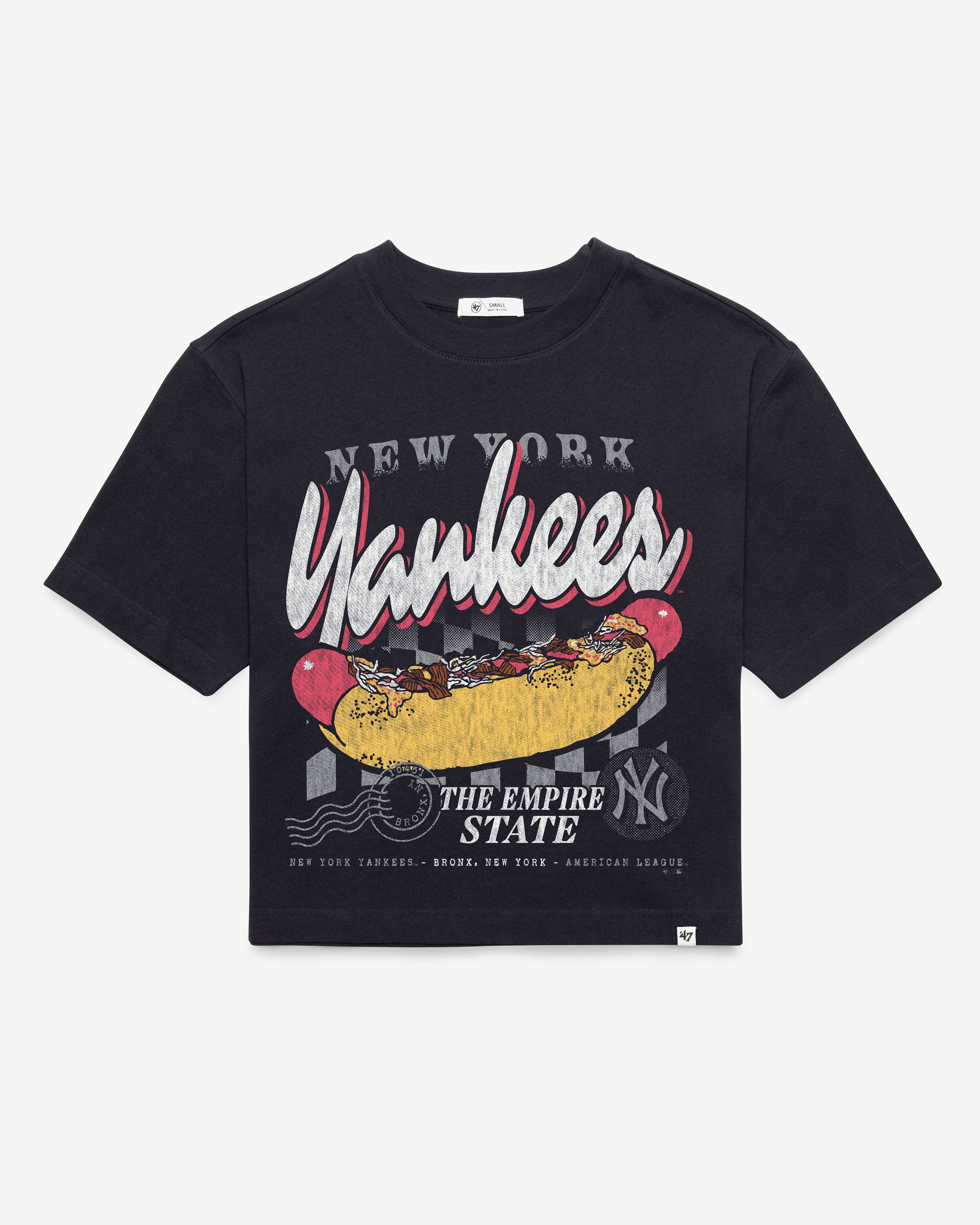 47-brand-reed-city-yankees-t-shirt-damen-navy-cropped image 1