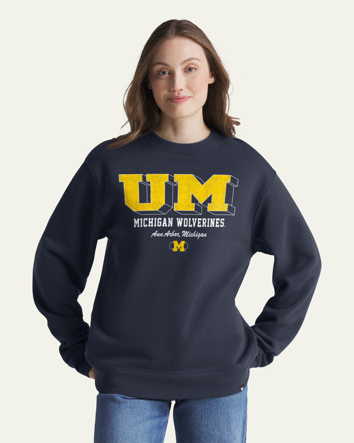 47-brand-michigan-everyday-crew-sweatshirt-navy-herren image 3