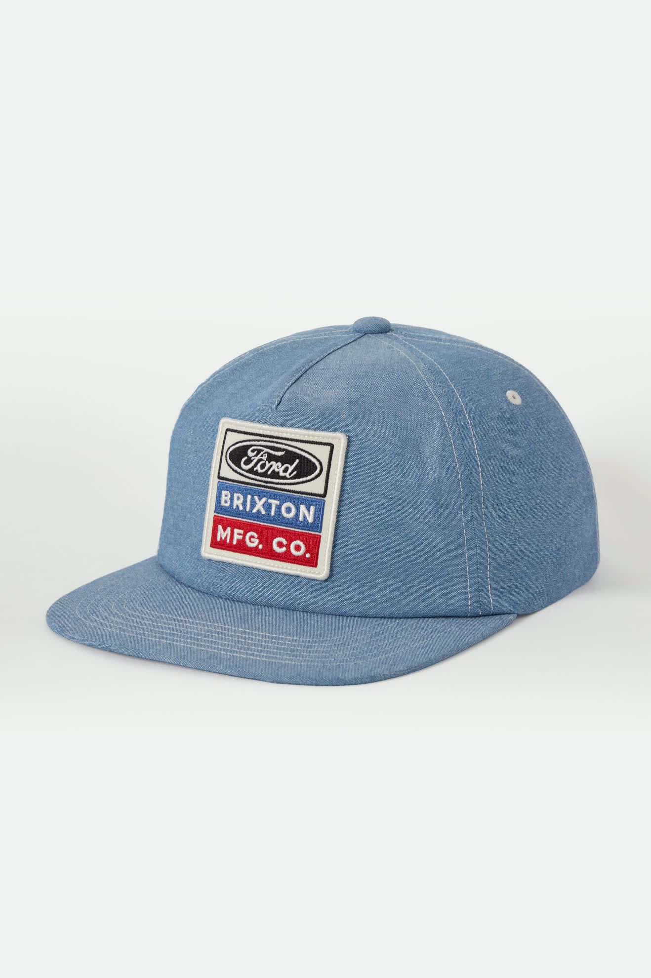brixton-ford-service-dept-snapback-cap-blue-chambray-baumwolle image 1