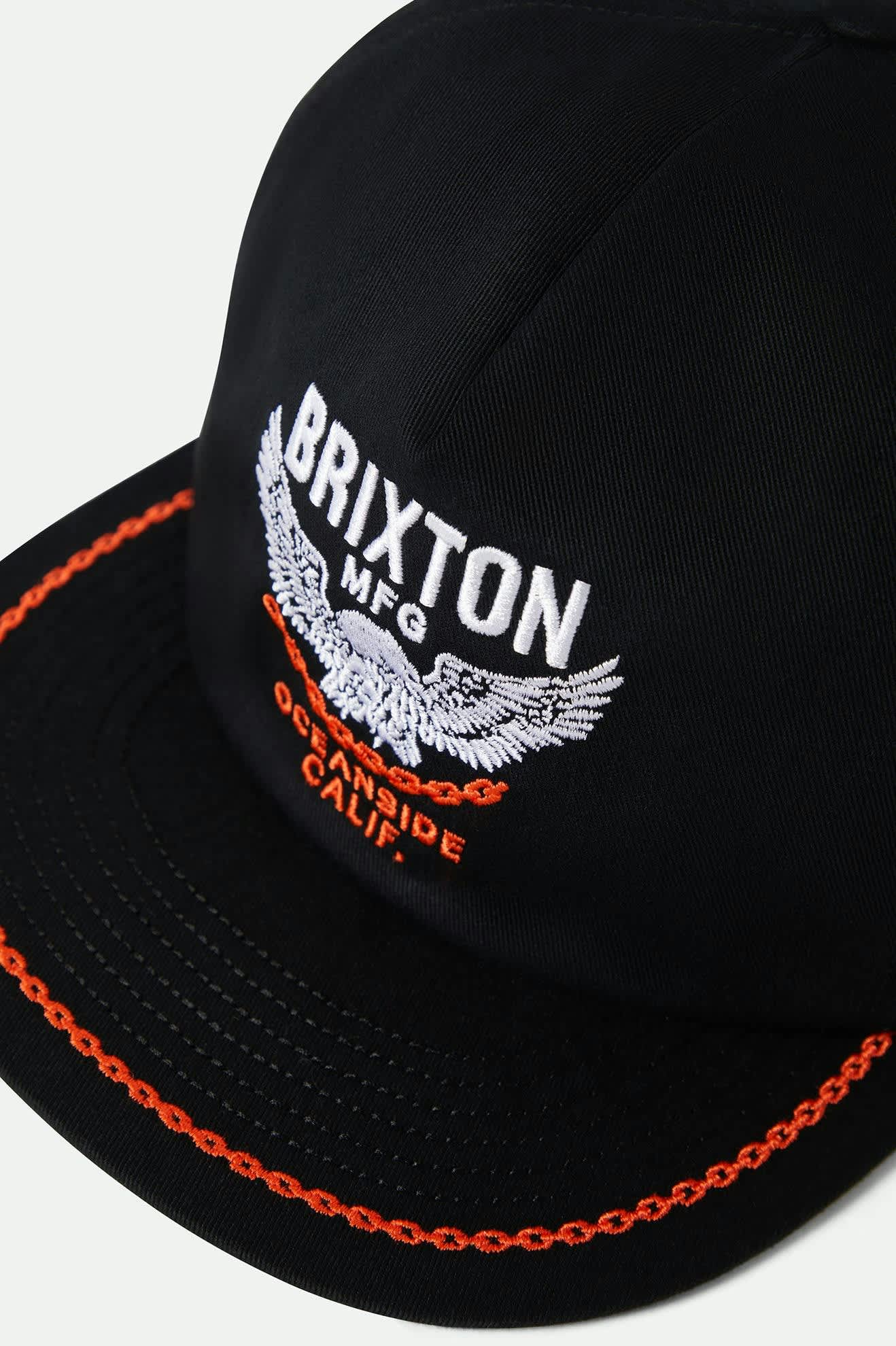 brixton-waller-snapback-black-5-panel-cap-baumwolle image 5