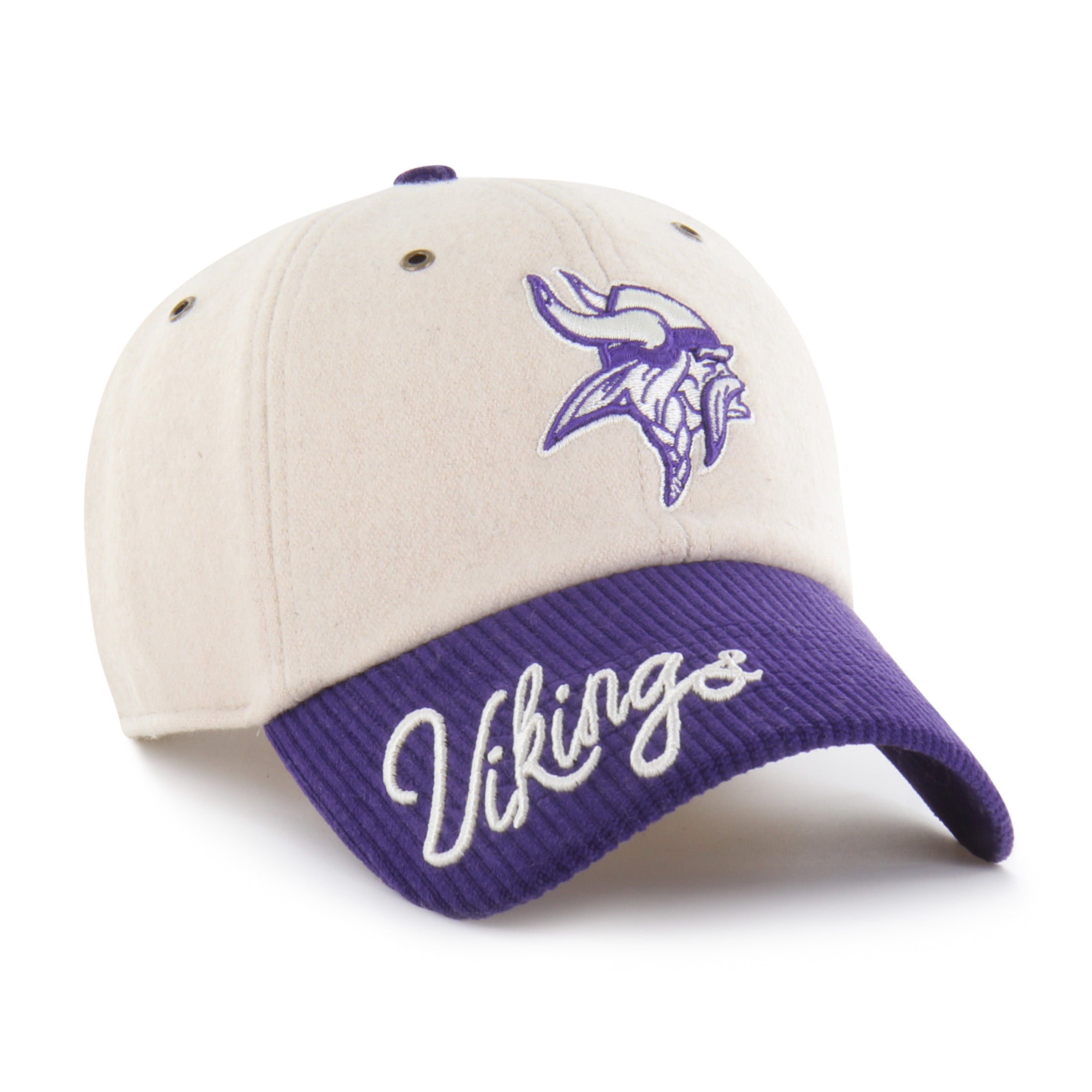 47-clean-up-vikings-rope-script-two-tone-cap-natural-damen image 1