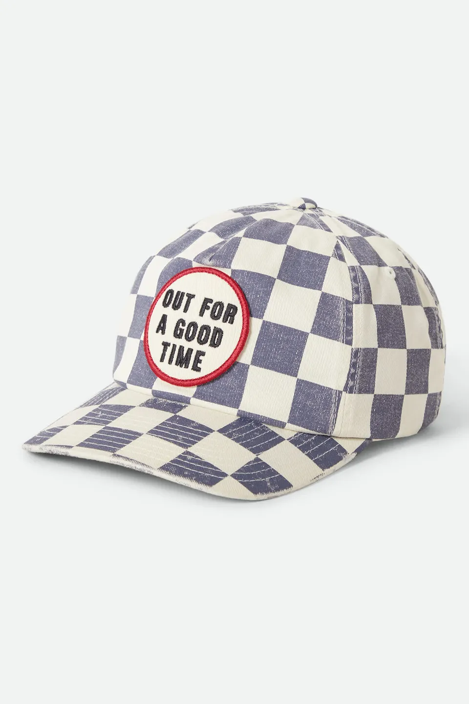 brixton-out-for-a-good-time-cap-navy-gingham-5-panel image 1