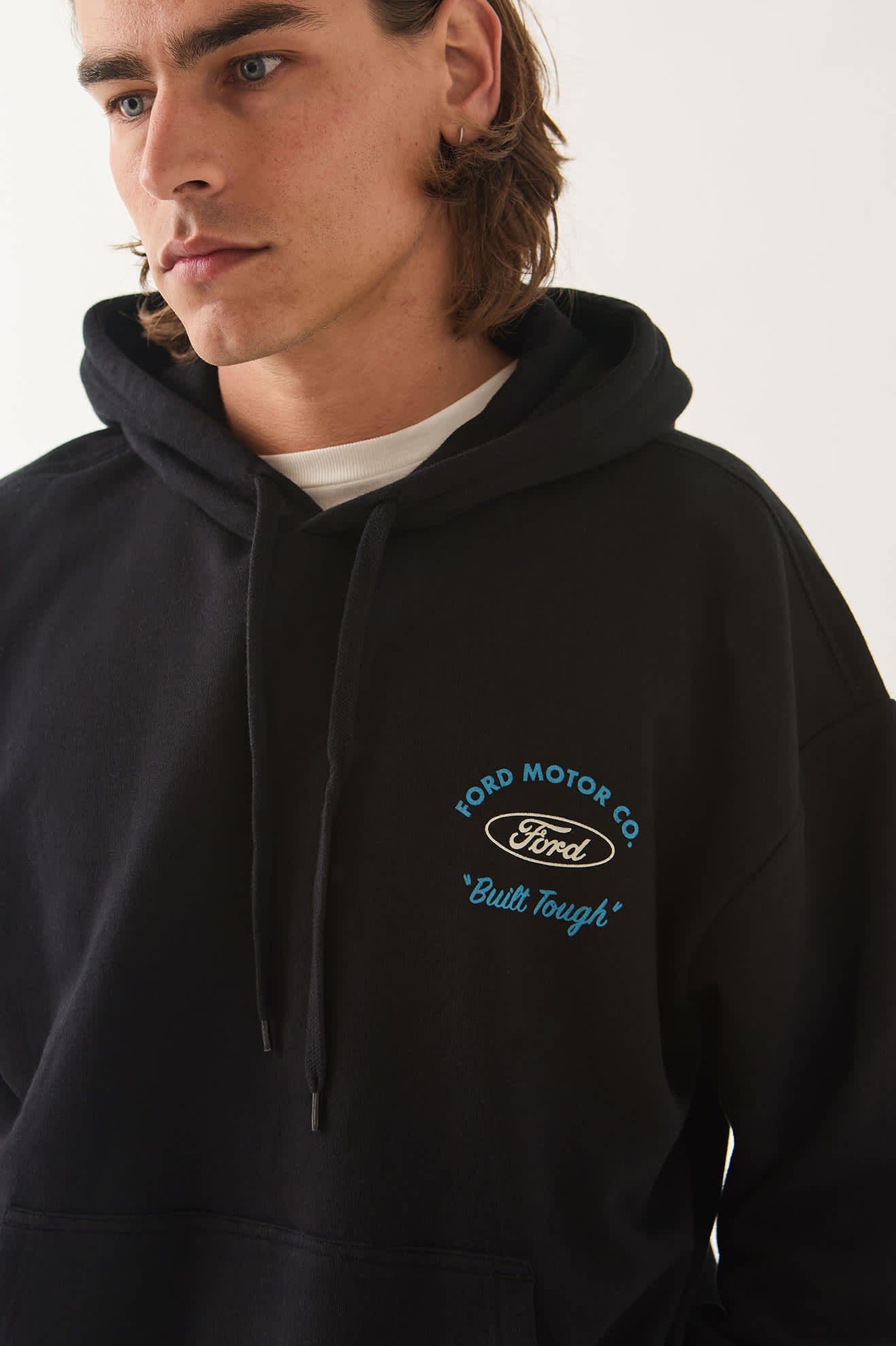 brixton-ford-built-tough-4x4-hoodie-burnt-rubber-schwarz image 6