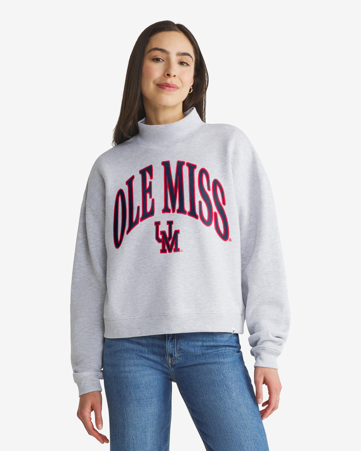 47-headline-crew-vantage-mississippi-rebels-damen-pullover-relay-grey image 1