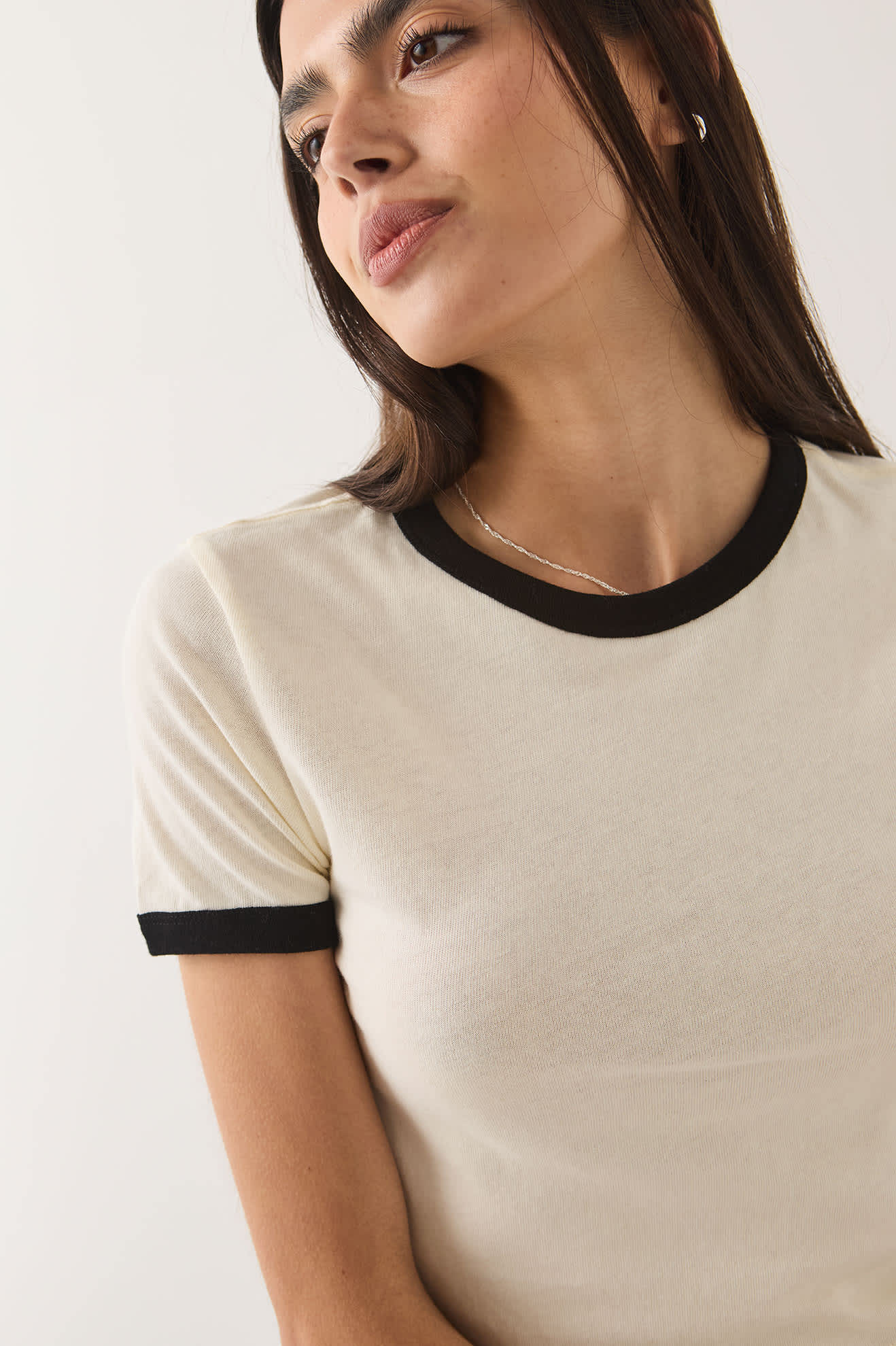 brixton-carefree-organic-ringer-t-shirt-off-white-black image 5