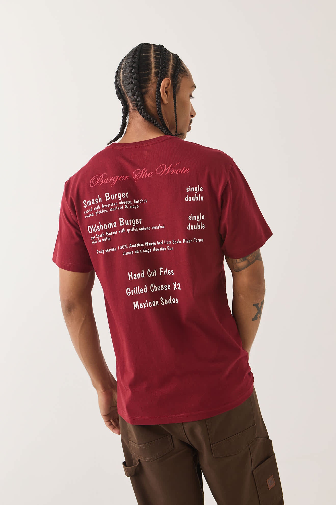 brixton-burger-she-wrote-pocket-t-shirt-burgundy-baumwolle image 4