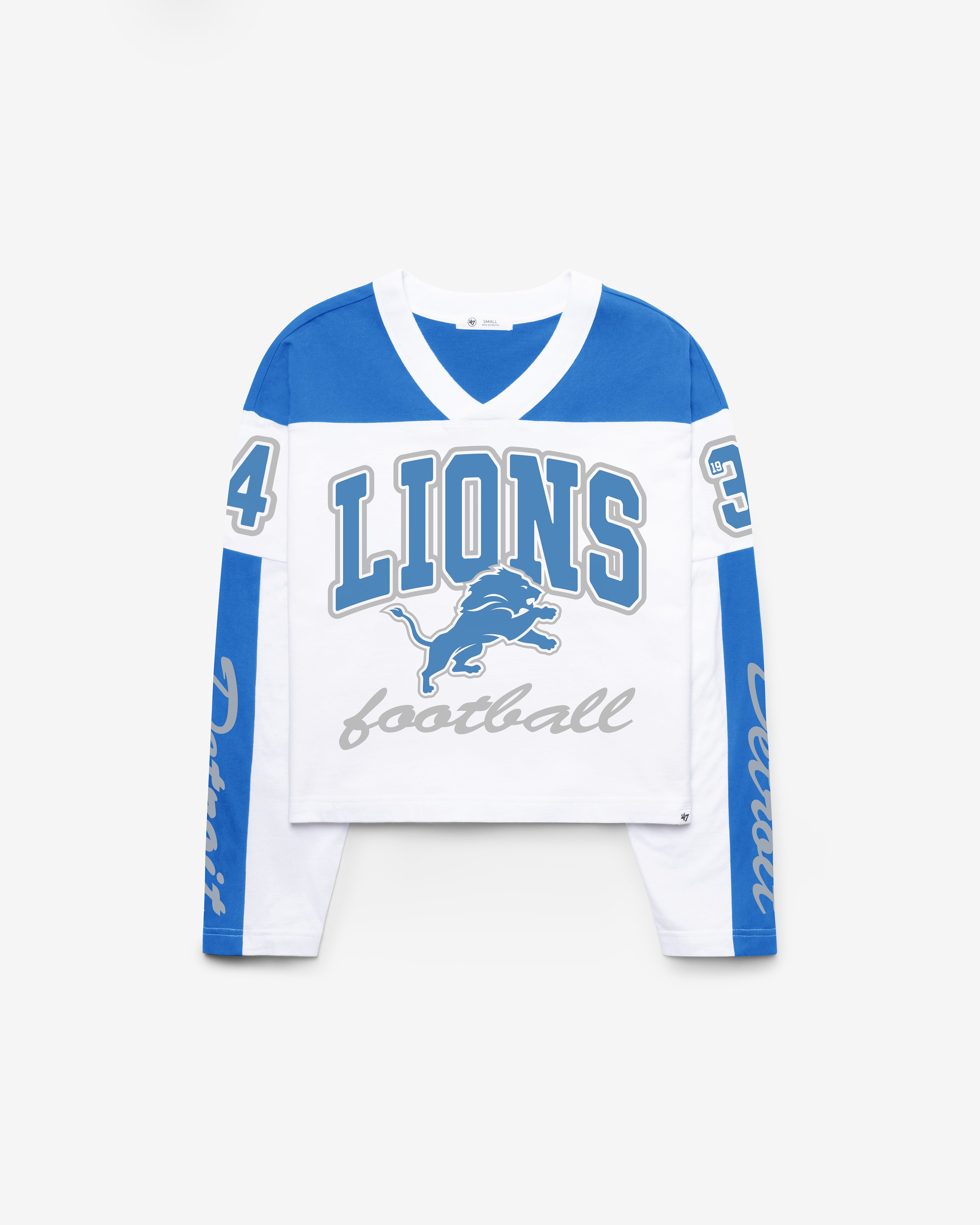 47-brand-metro-jersey-tee-detroit-lions-t-shirt-white-damen image 1