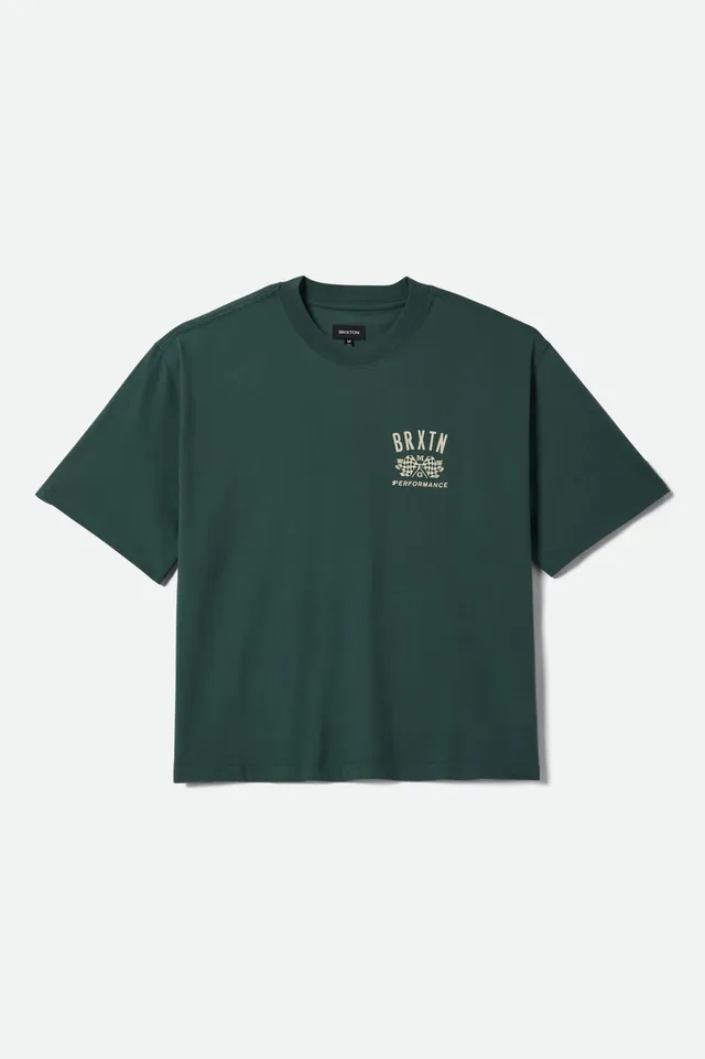 brixton-primary-cropped-shirt-primal-green-boxy image 1