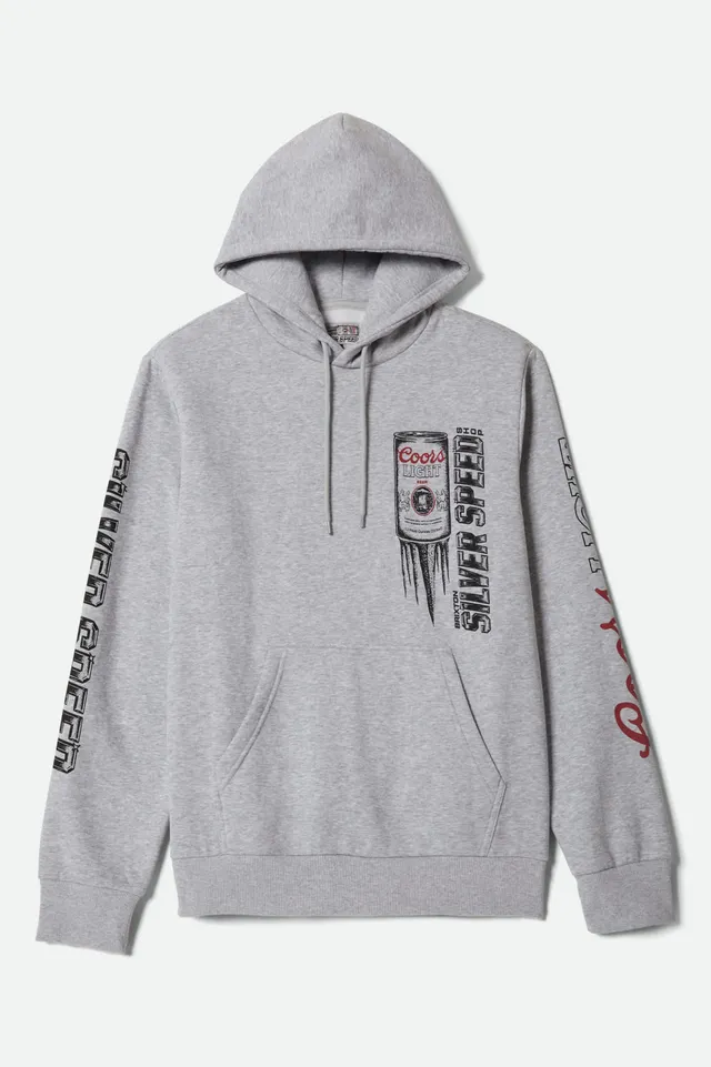 brixton-coors-light-silver-speed-hoodie-heather-grey image 1