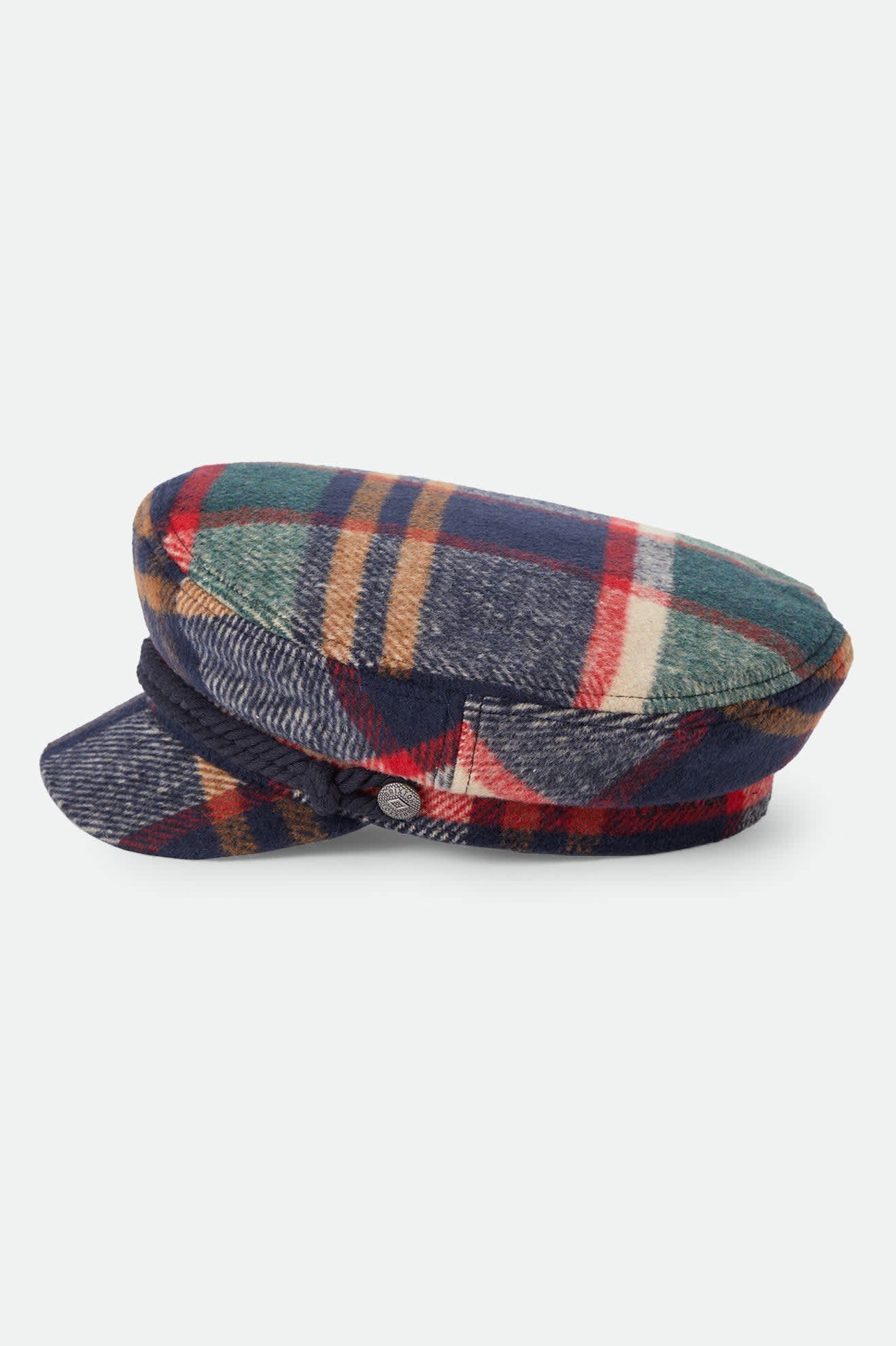 brixton-fiddler-fisherman-cap-navy-karo-docker-cap image 6