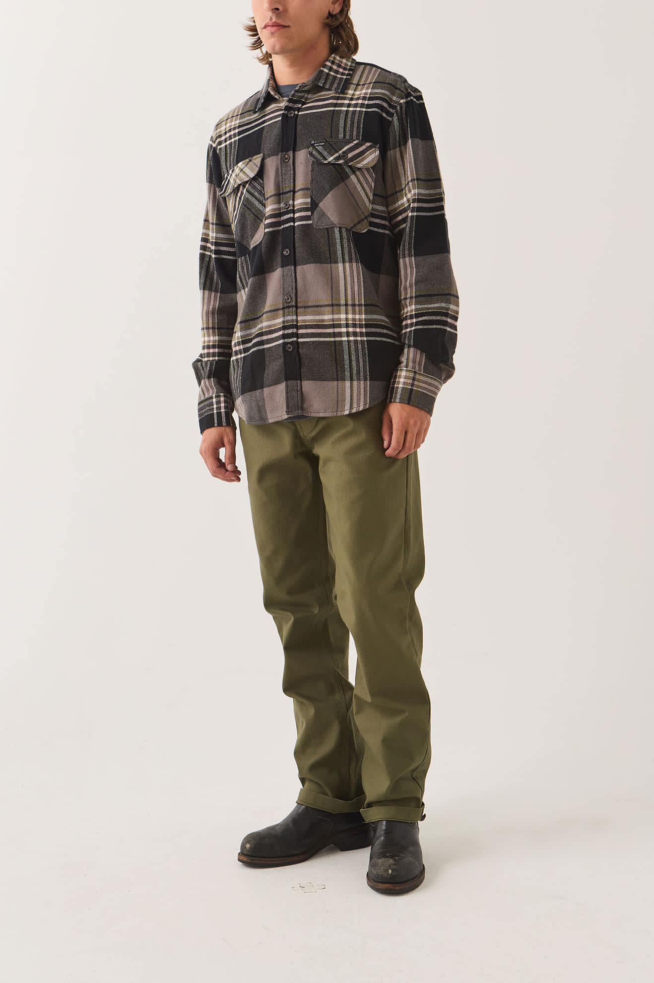 brixton-builders-5-pocket-hose-dark-olive-stretch image 3