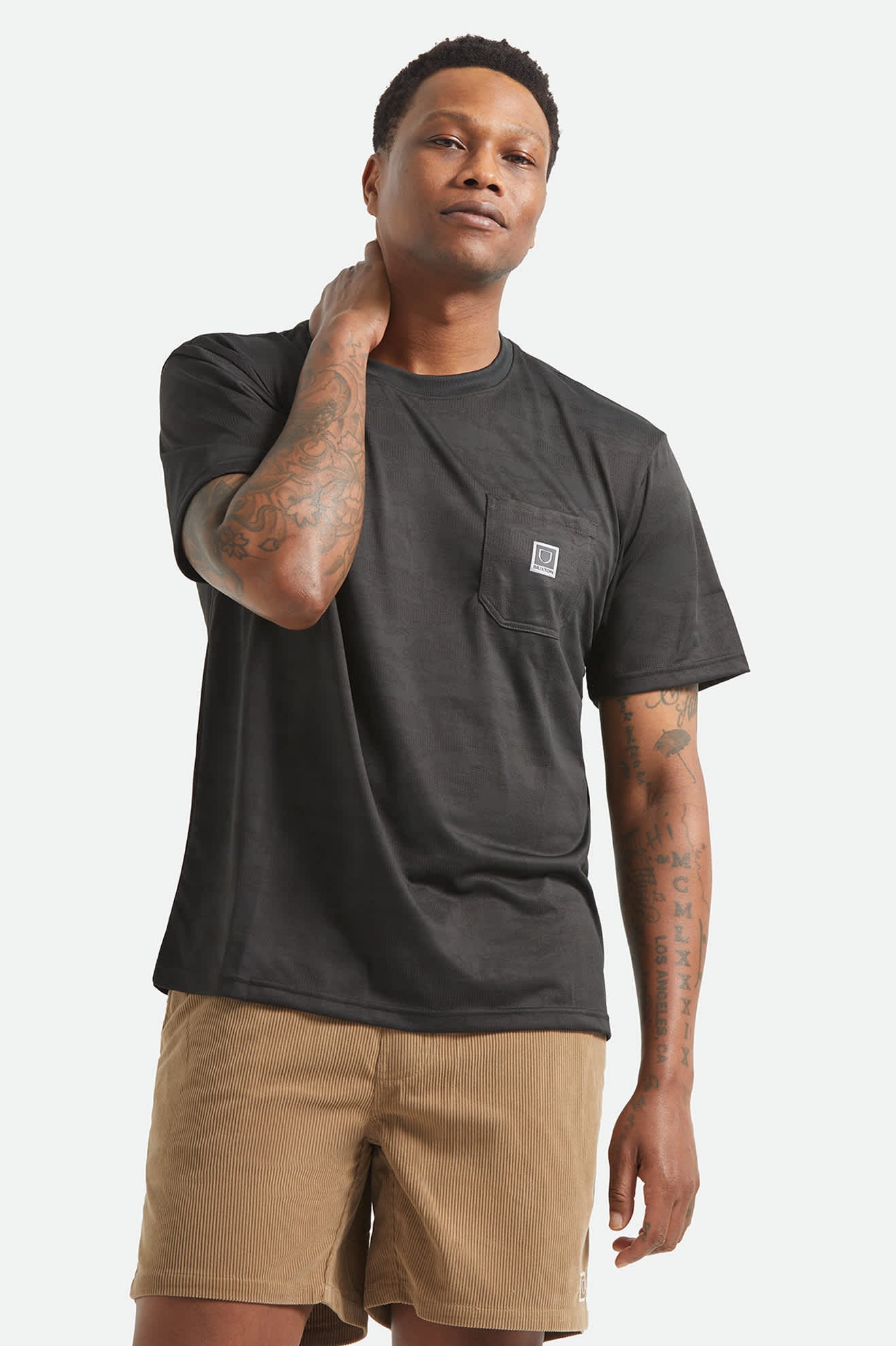 brixton-journey-pocket-t-shirt-black-tiger-camo image 6