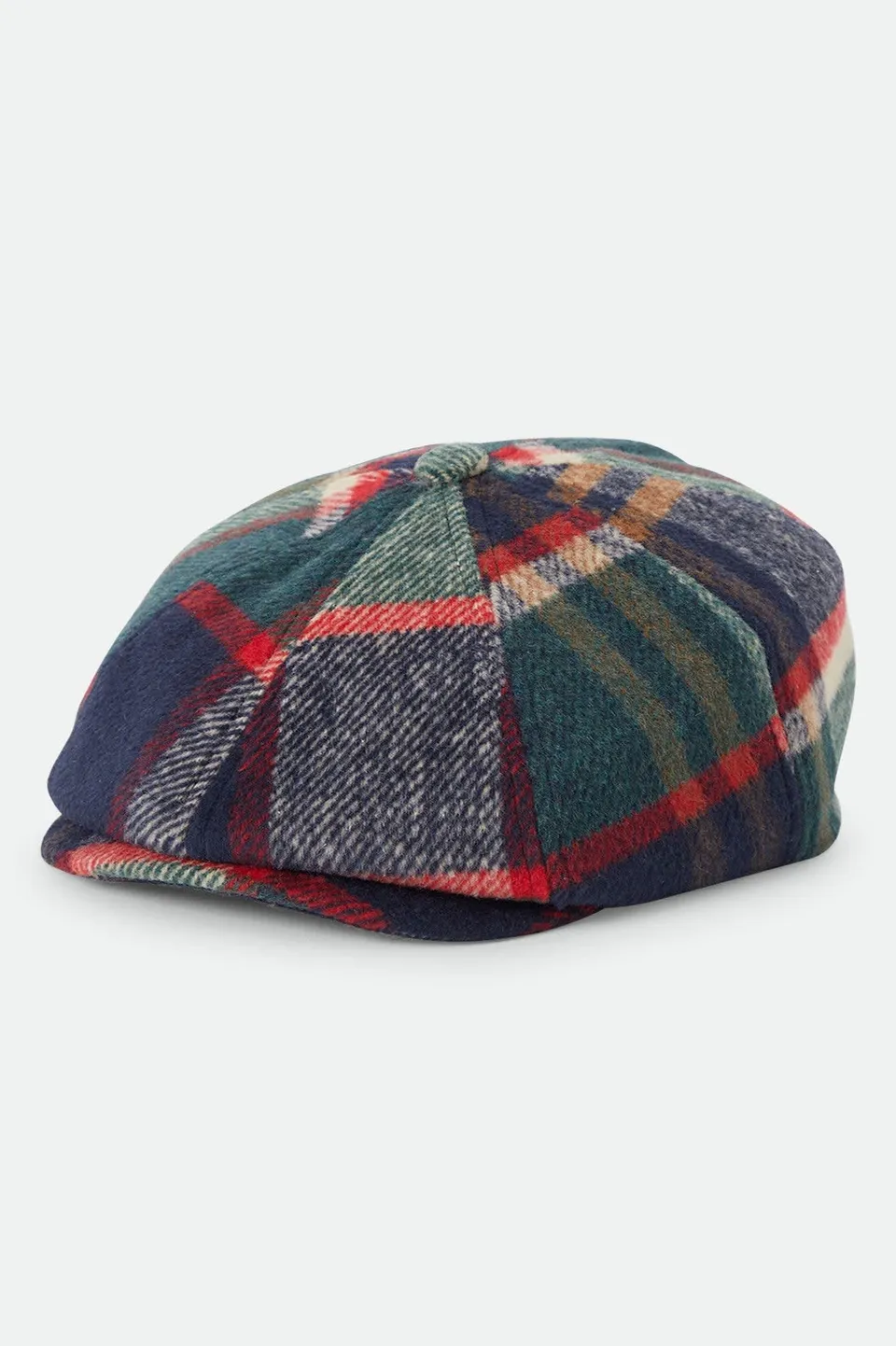 brixton-brood-newsboy-cap-navy-green-red-creme-karo image 1
