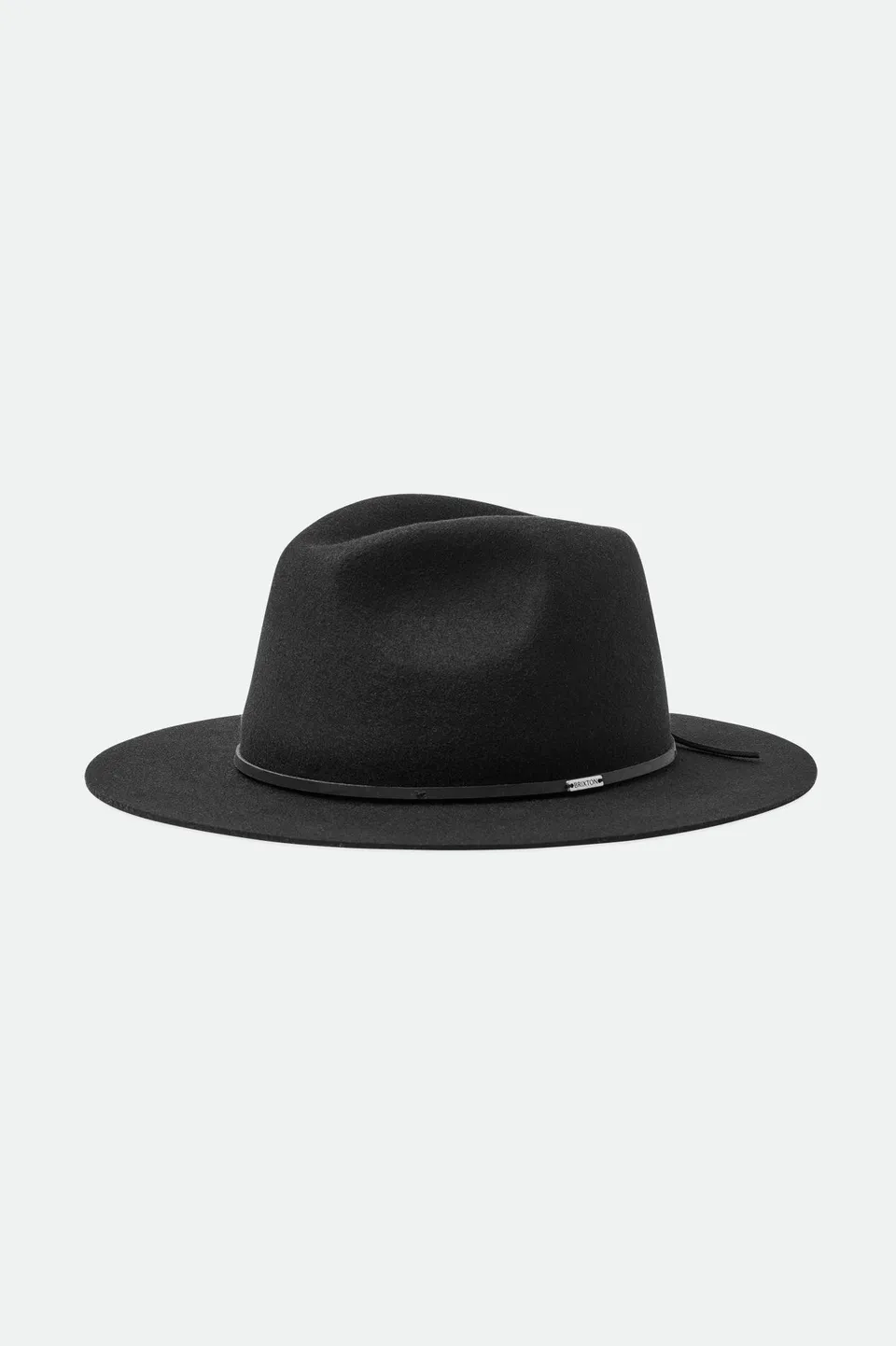 brixton-wesley-fedora-black-wollfilzhut-lederband image 1