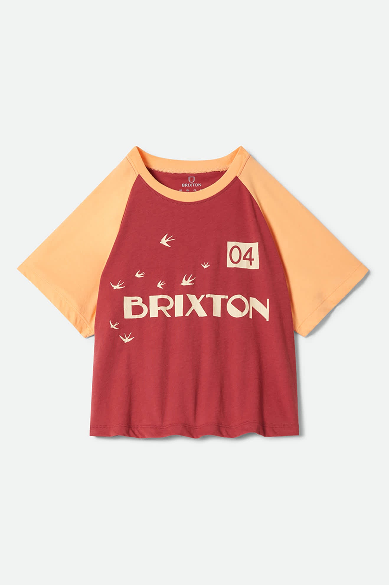 brixton-swallow-sky-cropped-raglan-robust-red-crop-shirt image 2