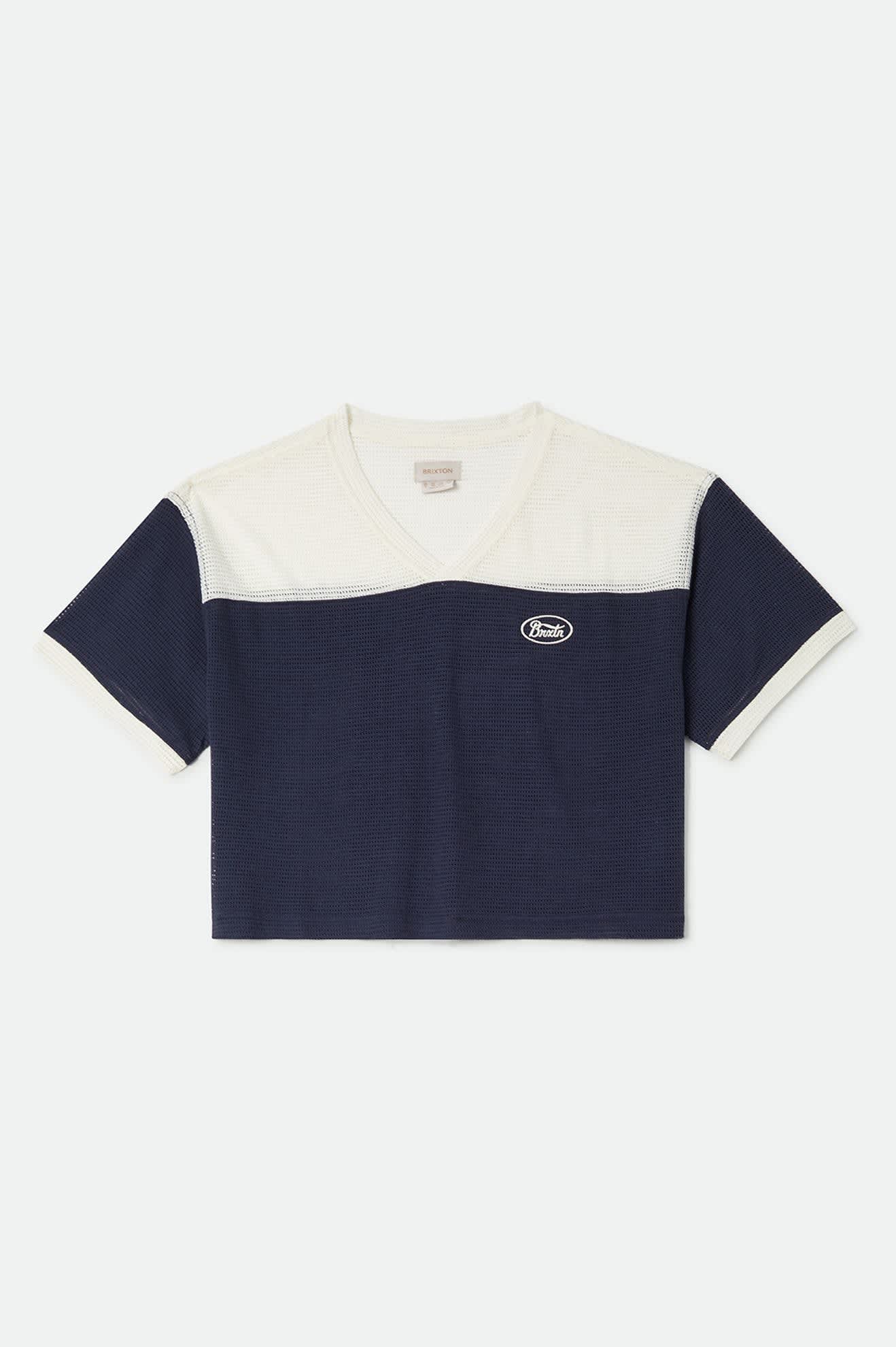 brixton-varsity-mesh-t-shirt-off-white-washed-navy-mesh image 2