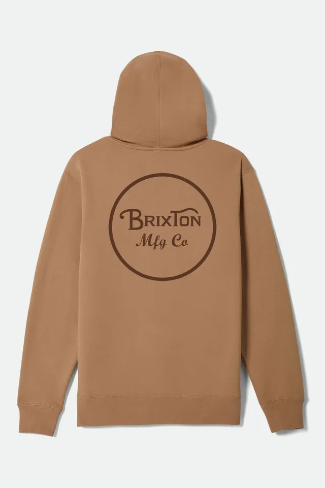 brixton-wheeler-hoodie-sand-stone-brown-mit-brustprint image 1