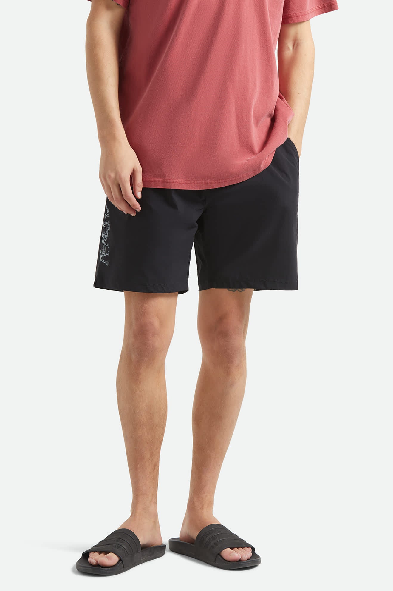 brixton-everyday-stretch-hybrid-7-shorts-schwarz-wei image 2
