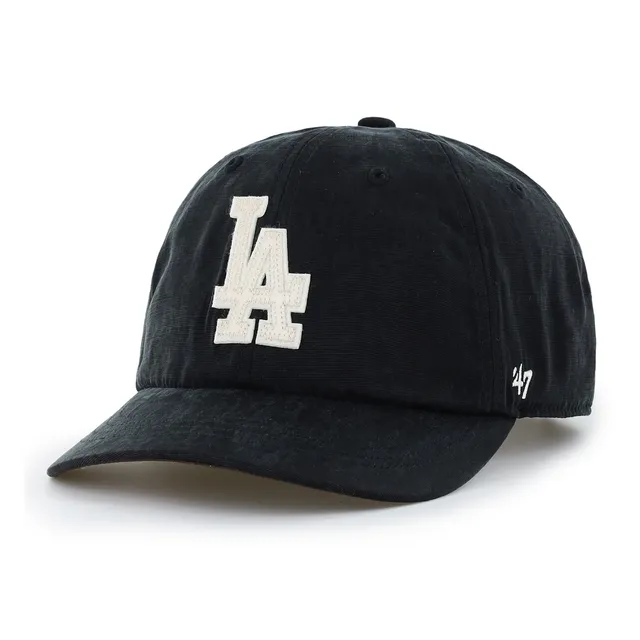47-clean-up-dodgers-short-visor-dad-cap-schwarz-lederriemen image 1