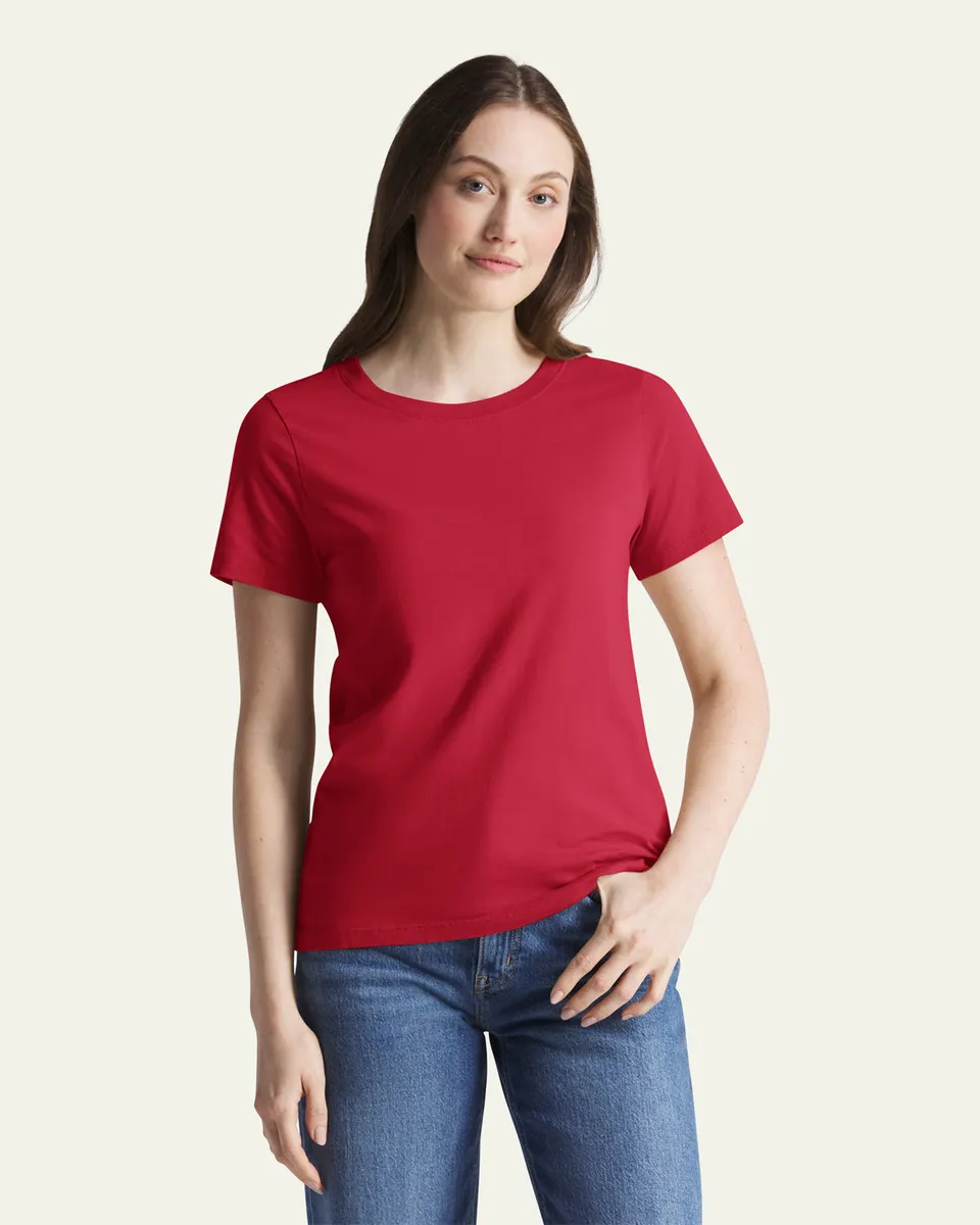 47-foundation-basics-everyday-t-shirt-damen-rot image 1