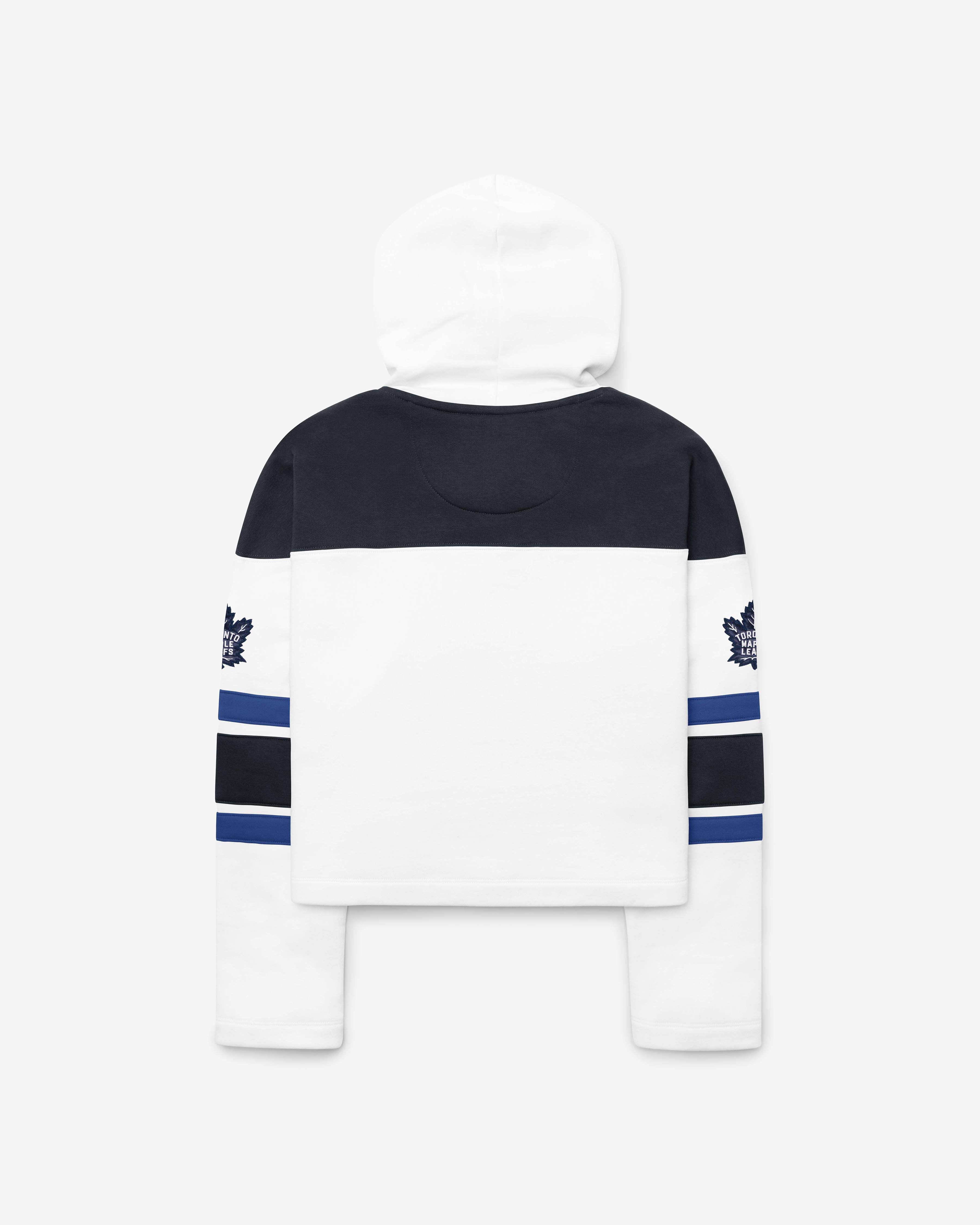 47-brand-lacer-toronto-maple-leafs-cut-thru-hoodie-white-wash image 2