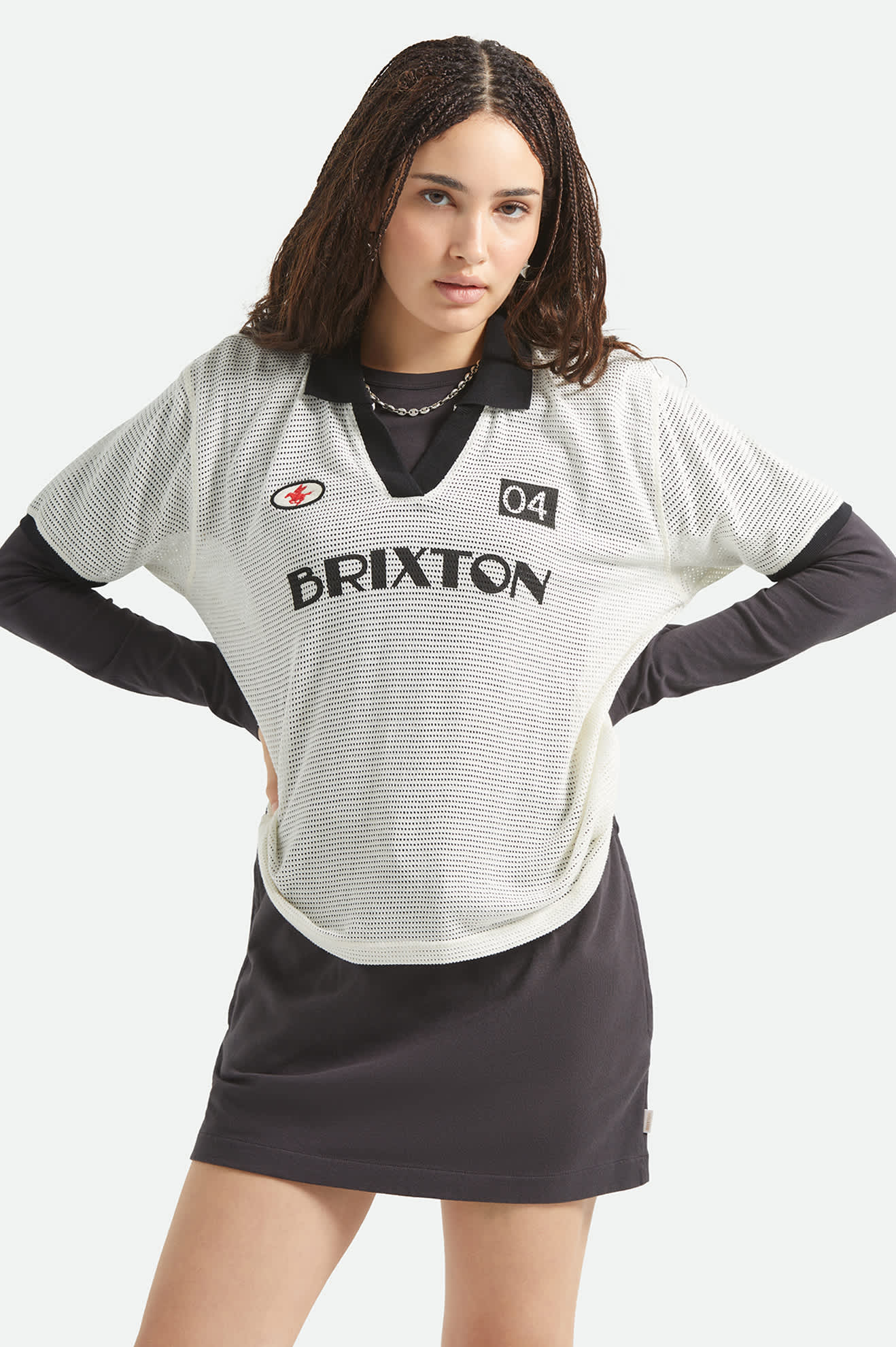 brixton-varsity-t-shirt-off-white-black-relaxed image 3