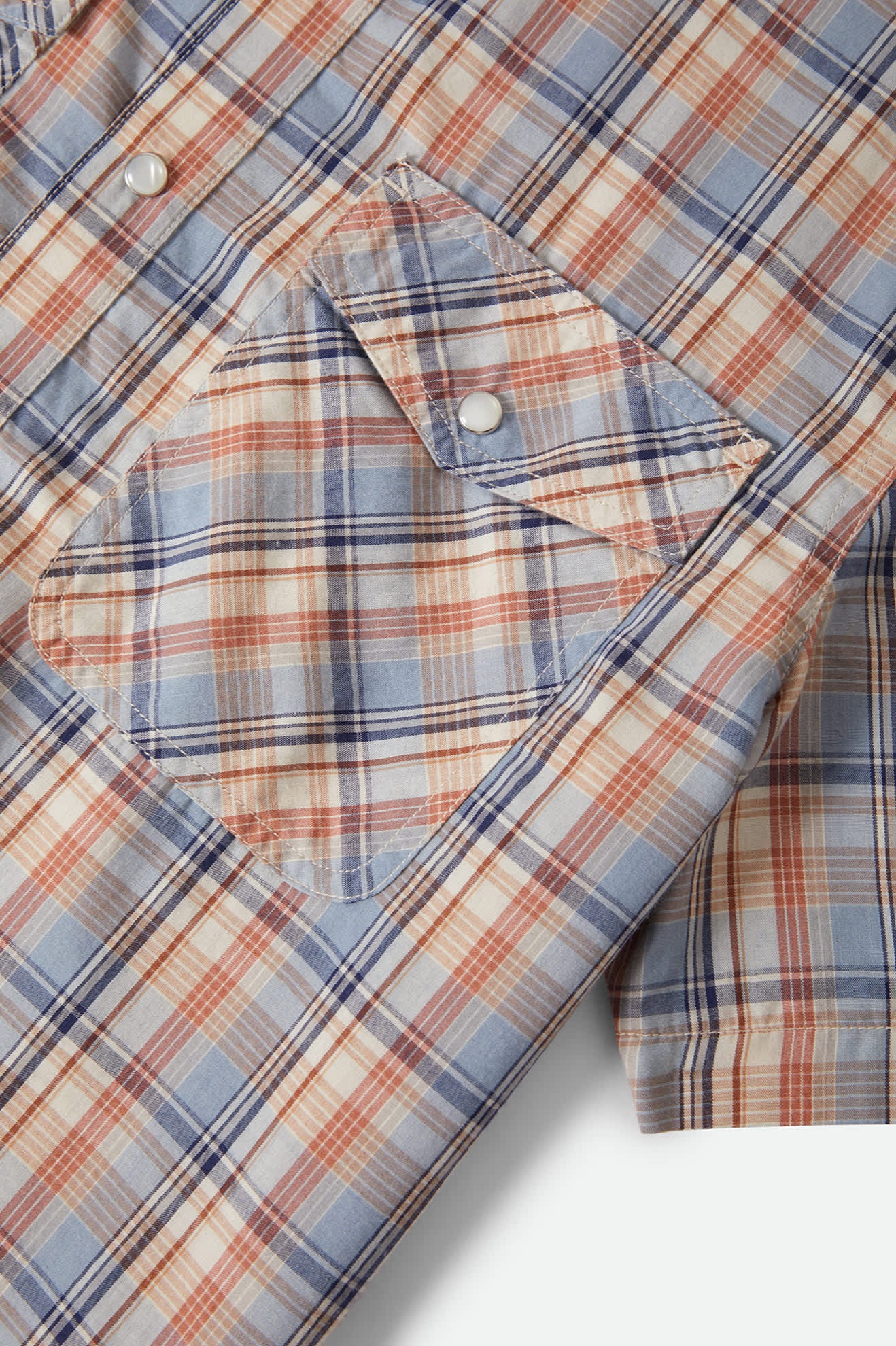 brixton-breezy-wayne-kurzarm-hemd-blue-multi-plaid-karo image 7