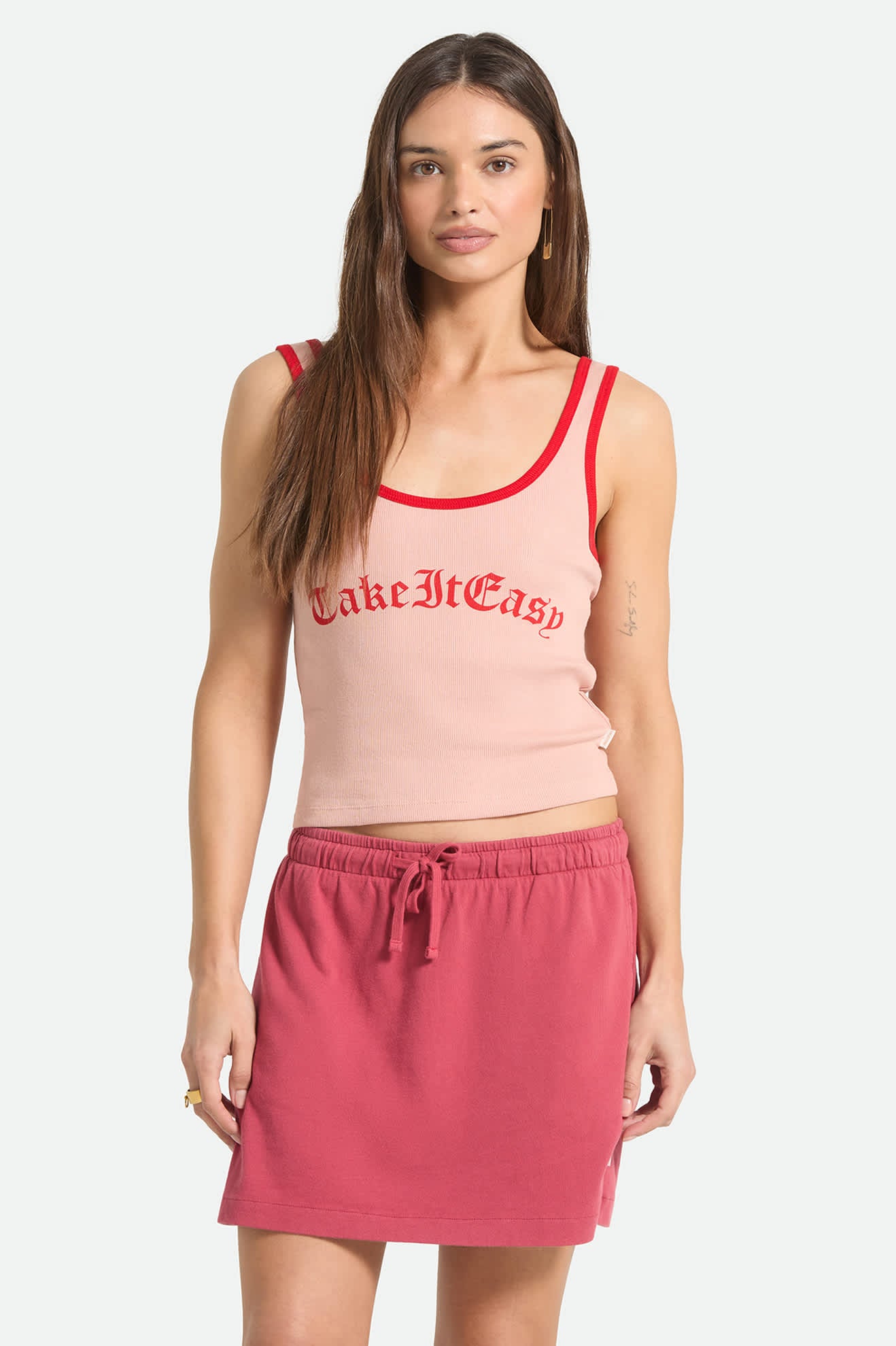 brixton-take-it-easy-ringer-a-tank-silver-pink image 1