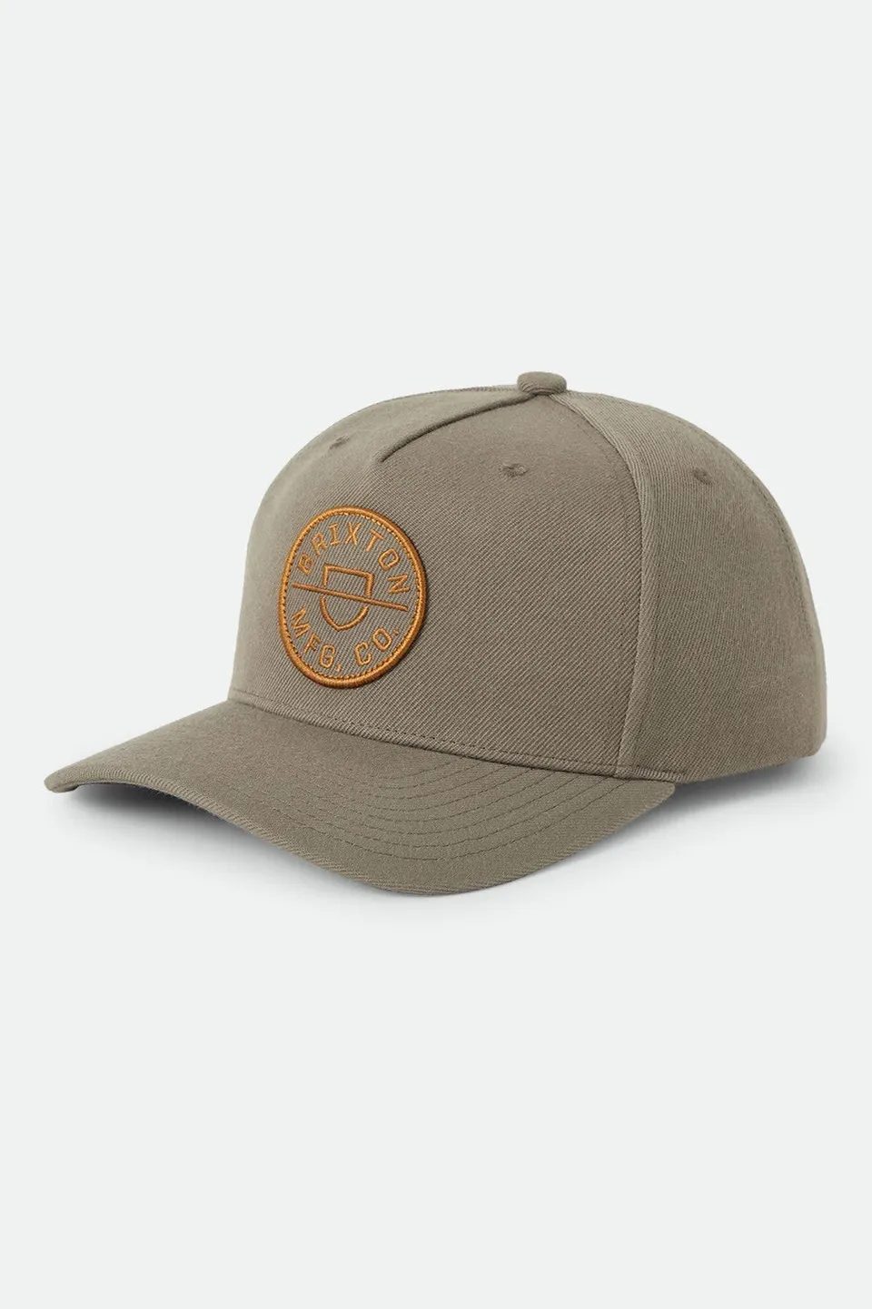 brixton-crest-snapback-cap-dark-olive-patch image 1