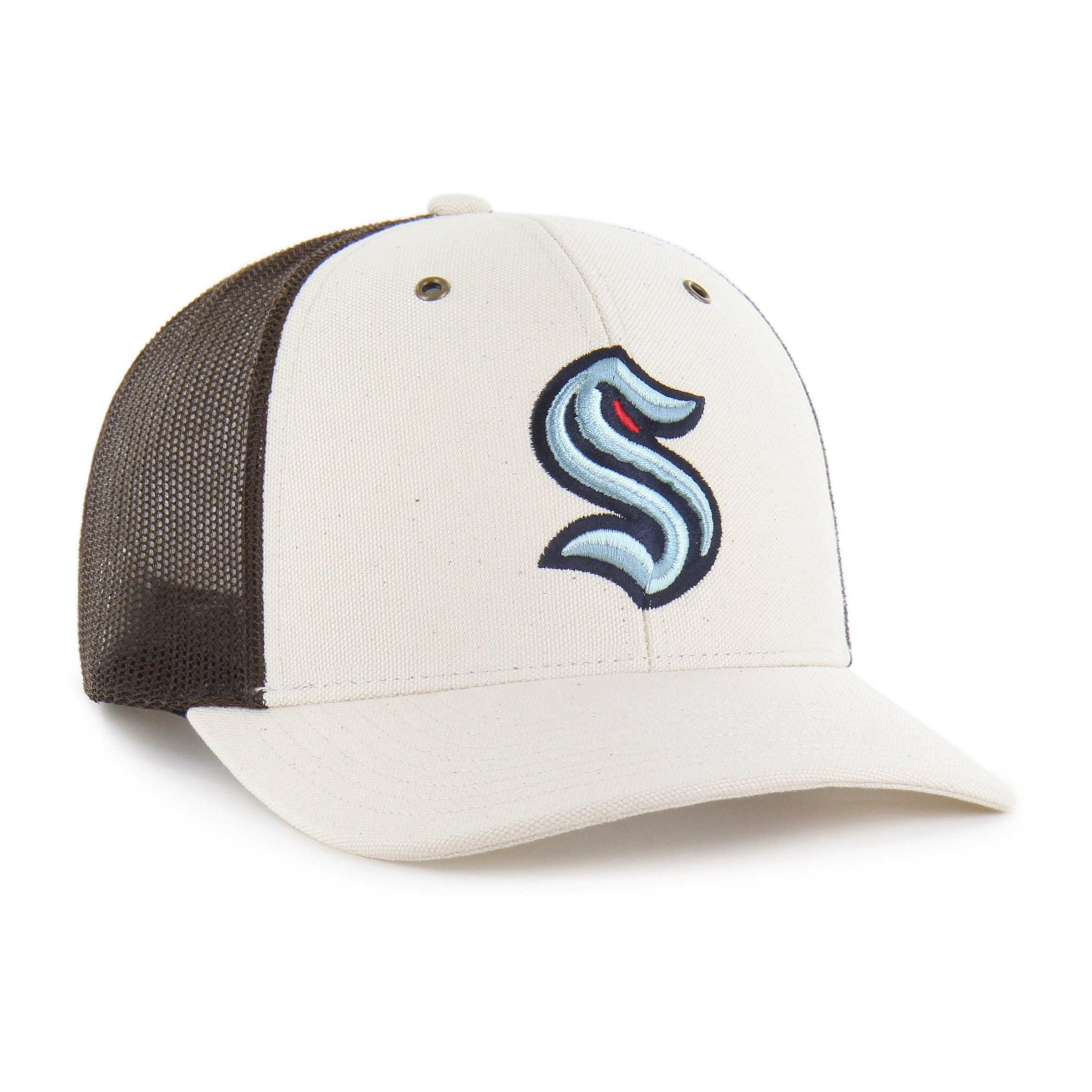 47-brand-seattle-kraken-carhartt-trucker-cap-natural-snapback image 4