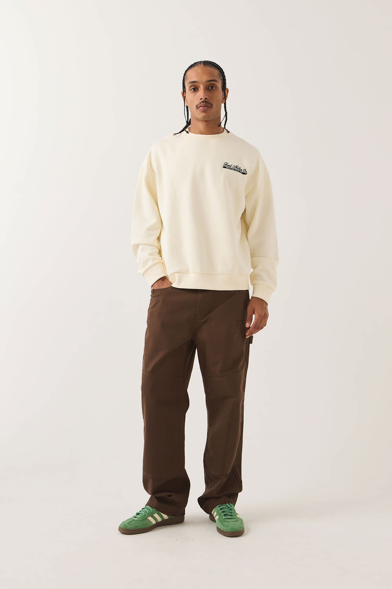 brixton-ford-71-pickup-crew-sweatshirt-wimbledon-white image 2