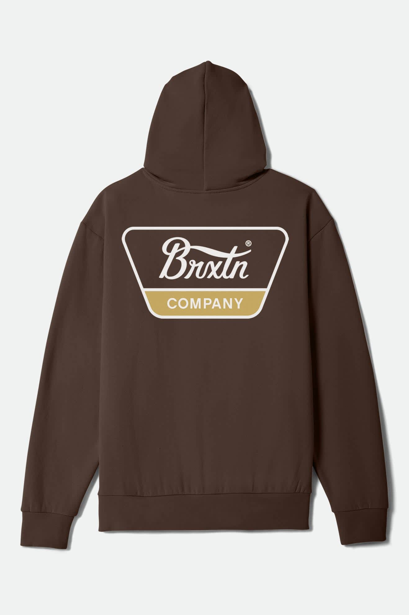 brixton-linwood-hoodie-brown-white-sunset-kapuzenpulli image 1